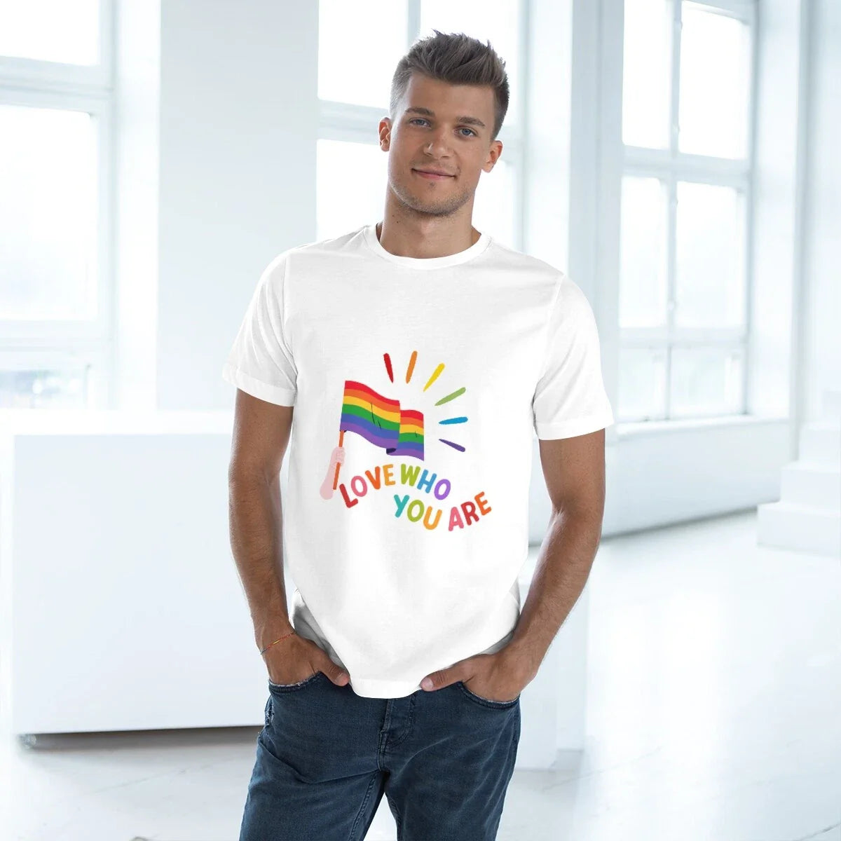 Love Who You Are Unisex Deluxe T-shirt Unisex T-shirt, Sweatshirt, Hoodie, Long Sleeve Tee - T-Shirt, Sweatshirt, Hoodie