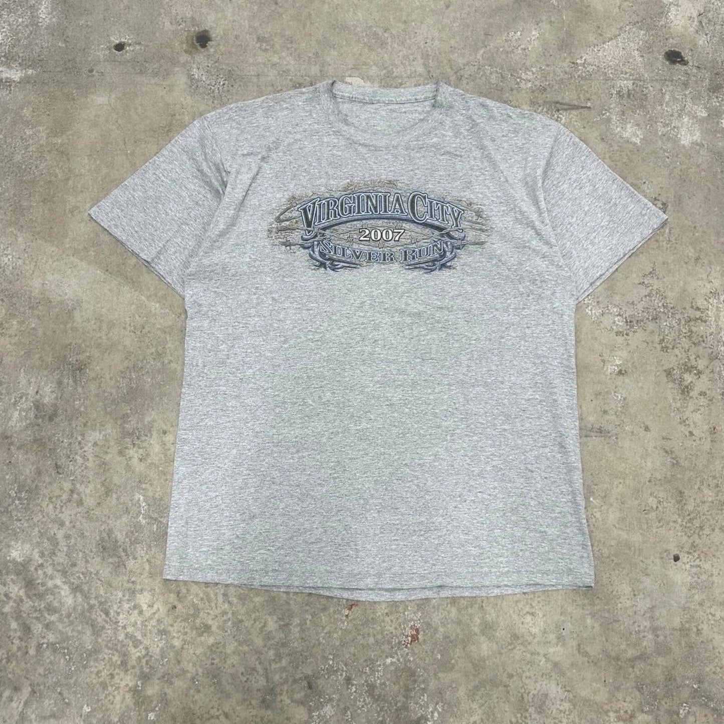 Y2K 2007 Silver Run Grey Biker T-Shirt Size XL Unisex T-shirt, Sweatshirt, Hoodie, Long Sleeve Tee - T-Shirt, Sweatshirt, Hoodie