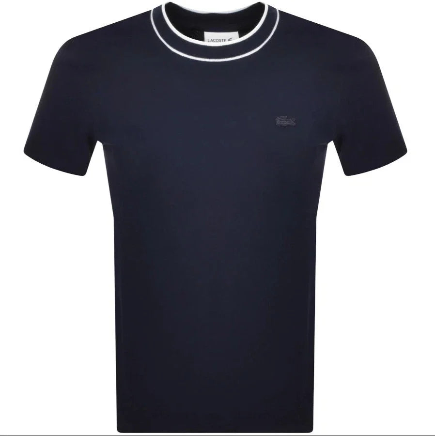 LACOSTE PIQUE COTTON TIPPED T-SHIRT NAVY BLUE SIZE (8) 3XL RRP 70 BNWT Unisex T-shirt, Sweatshirt, Hoodie, Long Sleeve Tee - T-Shirt, Sweatshirt, Hoodie