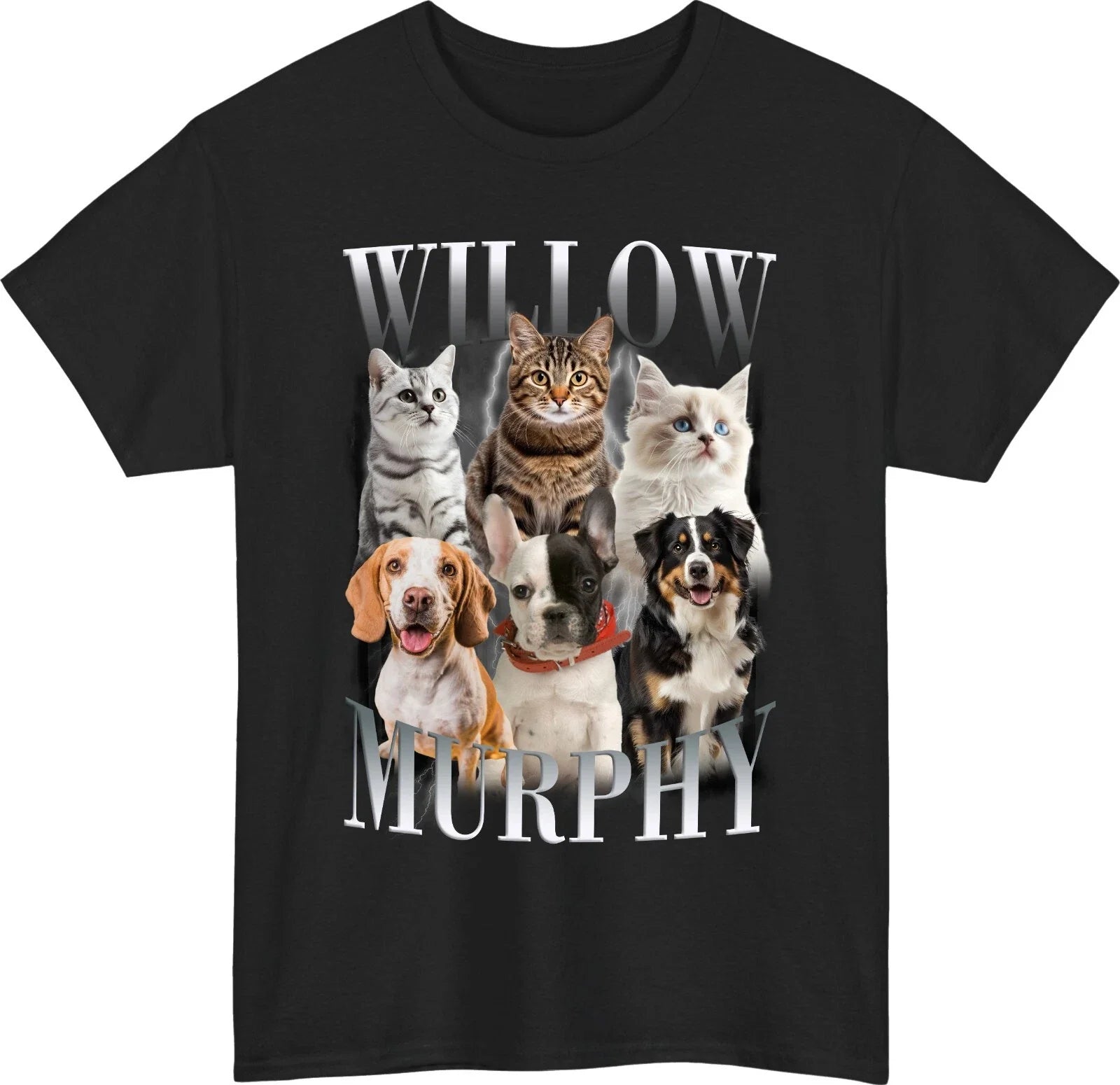 Personalised Pet Photo Bootleg T-Shirt Custom Dog Cat Name Christmas Gift Top Unisex T-shirt, Sweatshirt, Hoodie, Long Sleeve Tee - T-Shirt, Sweatshirt, Hoodie