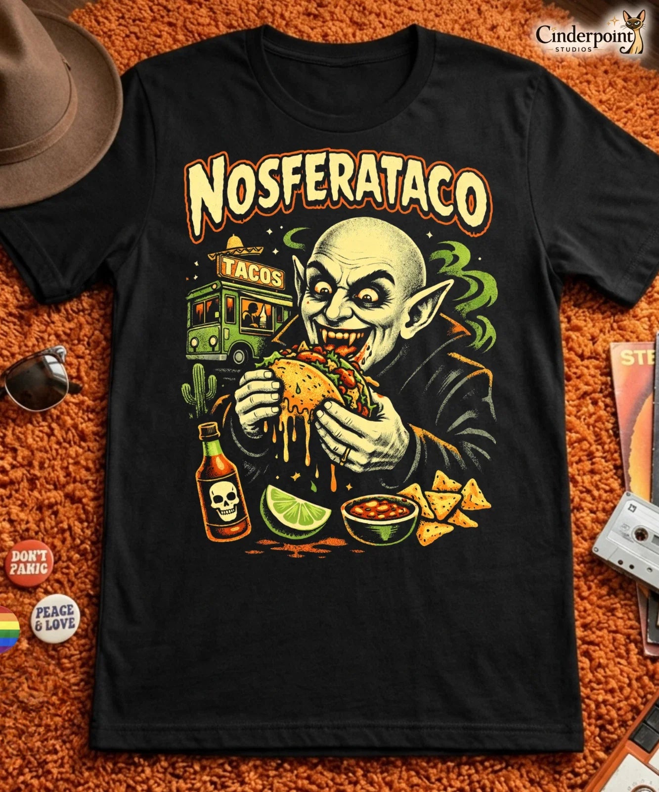 Nosferataco T-Shirt - Funny Nosferatu Vampire Horror Campy Taco Lovers Tee XS-5X Unisex T-shirt, Sweatshirt, Hoodie, Long Sleeve Tee - T-Shirt, Sweatshirt, Hoodie
