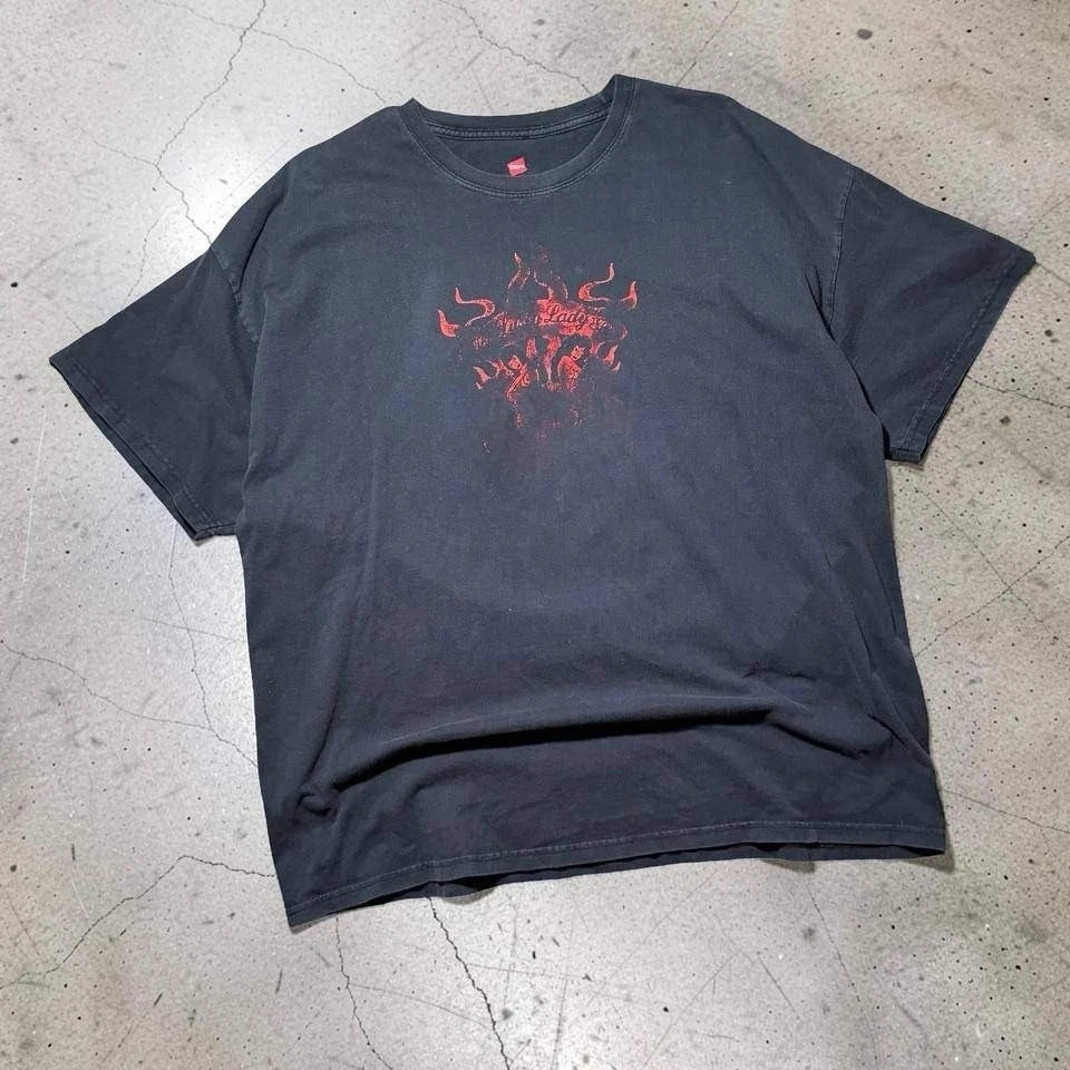 Hanes Tagless 6.1 Graphic T-Shirt Mens 2XL Black Red Devil Horns Flame Print Tee Unisex T-shirt, Sweatshirt, Hoodie, Long Sleeve Tee - T-Shirt, Sweatshirt, Hoodie