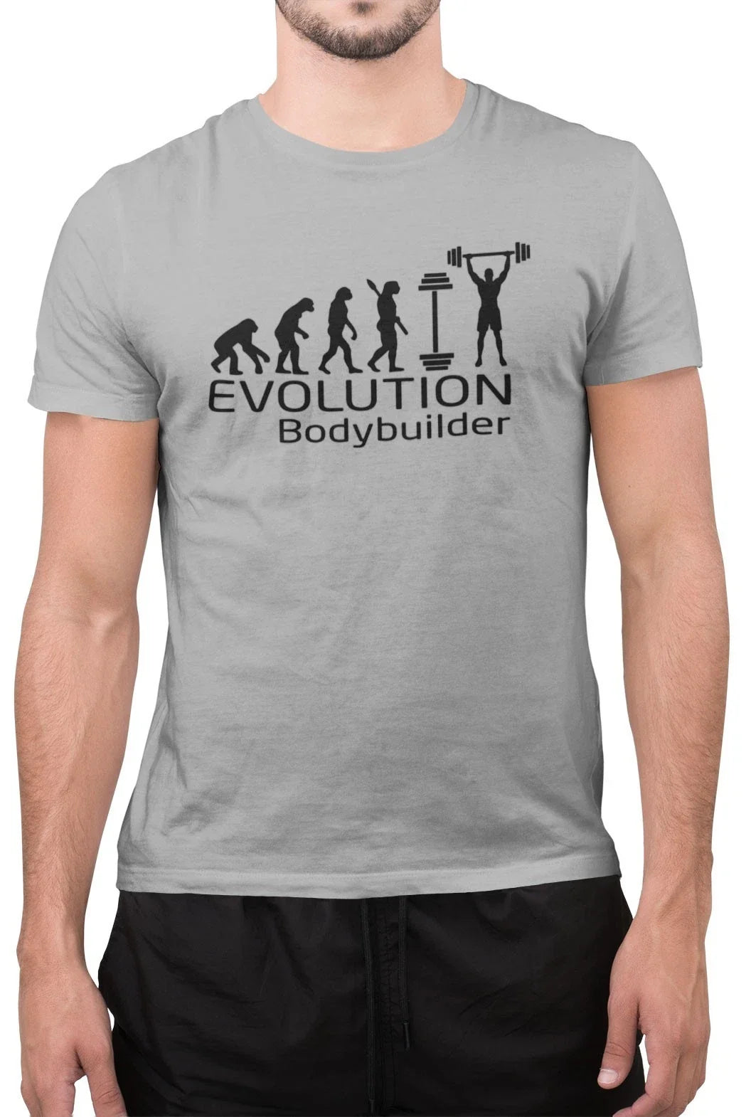 Funny Evolution Bodybuilder Bodybuilding Muscles Gym Mens Top Novelty T-Shirt Unisex T-shirt, Sweatshirt, Hoodie, Long Sleeve Tee - T-Shirt, Sweatshirt, Hoodie