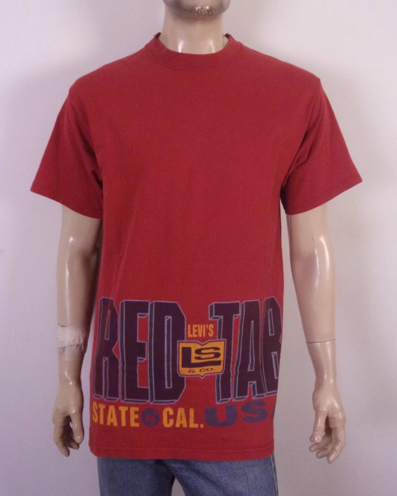 vintage 90s Levis Red Tab USA T-Shirt Big Spell Out Logo Pop Art SZ L Unisex T-shirt, Sweatshirt, Hoodie, Long Sleeve Tee - T-Shirt, Sweatshirt, Hoodie