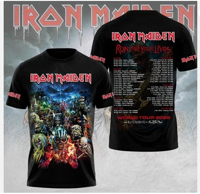 1Iron Maiden Run For Lives World Tour 2026 3D T-Shirt Unisex T-shirt, Sweatshirt, Hoodie, Long Sleeve Tee - T-Shirt, Sweatshirt, Hoodie