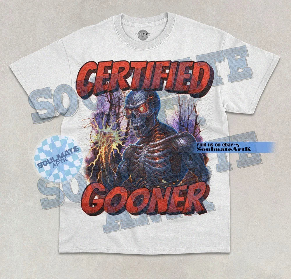 Certified Gooner T-Shirt Funny Gen Z Humor Meme Hilarious Graphic Bootleg Shirt Unisex T-shirt, Sweatshirt, Hoodie, Long Sleeve Tee - T-Shirt, Sweatshirt, Hoodie