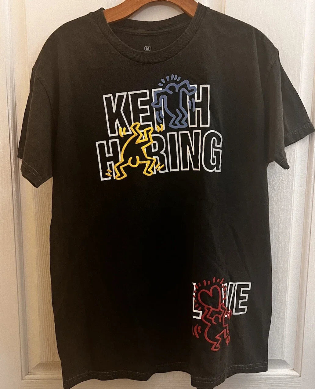 Keith Haring Love Black T Shirt Size Medium Unisex T-shirt, Sweatshirt, Hoodie, Long Sleeve Tee - T-Shirt, Sweatshirt, Hoodie