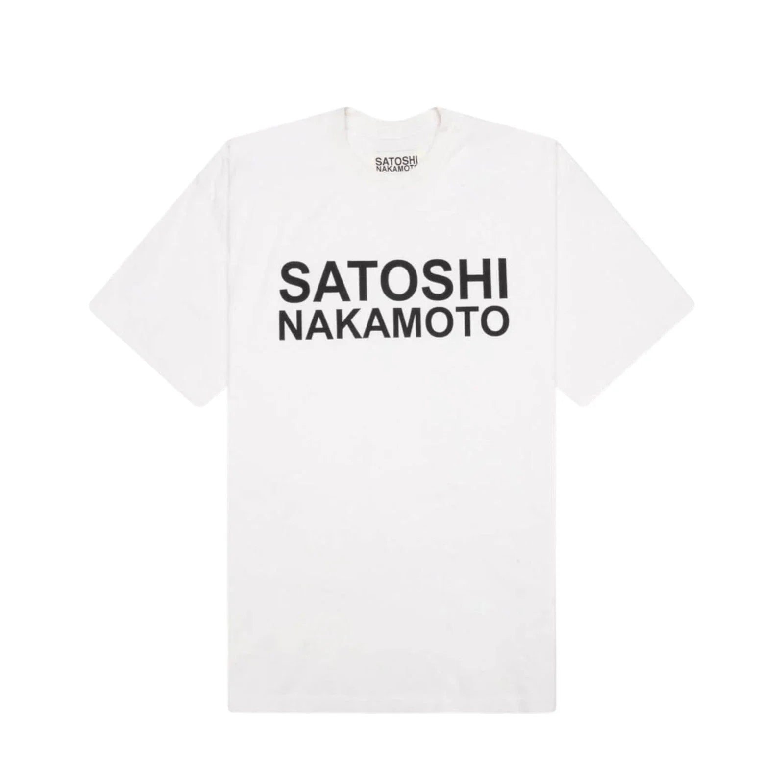 Size M Satoshi Nakamoto Basic Logo Tee "White" Unisex T-shirt, Sweatshirt, Hoodie, Long Sleeve Tee - T-Shirt, Sweatshirt, Hoodie