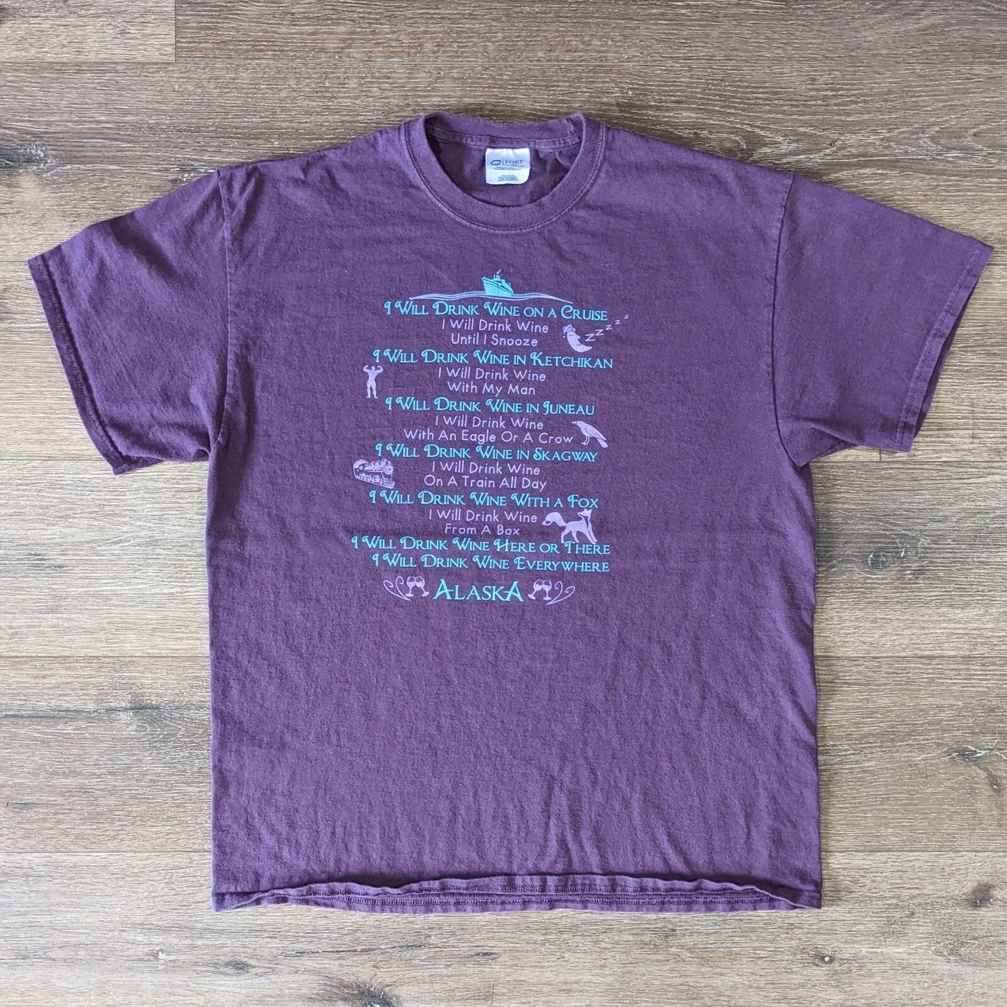 Vintage Wine Everywhere Alaska t-shirt - SIZE XL Unisex T-shirt, Sweatshirt, Hoodie, Long Sleeve Tee - T-Shirt, Sweatshirt, Hoodie