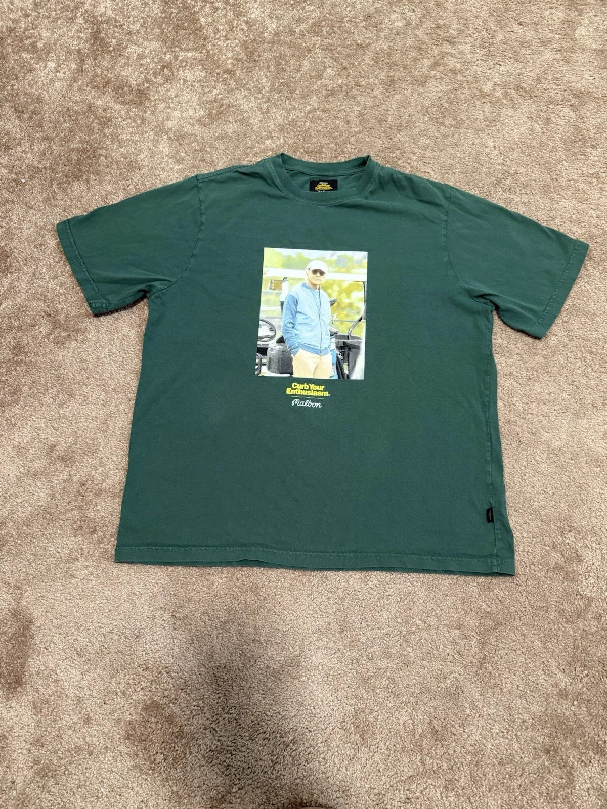 Malbon Curb Your Enthusiasm Shirt Mens Medium Green Larry David Hes Got The Yips Unisex T-shirt, Sweatshirt, Hoodie, Long Sleeve Tee - T-Shirt, Sweatshirt, Hoodie