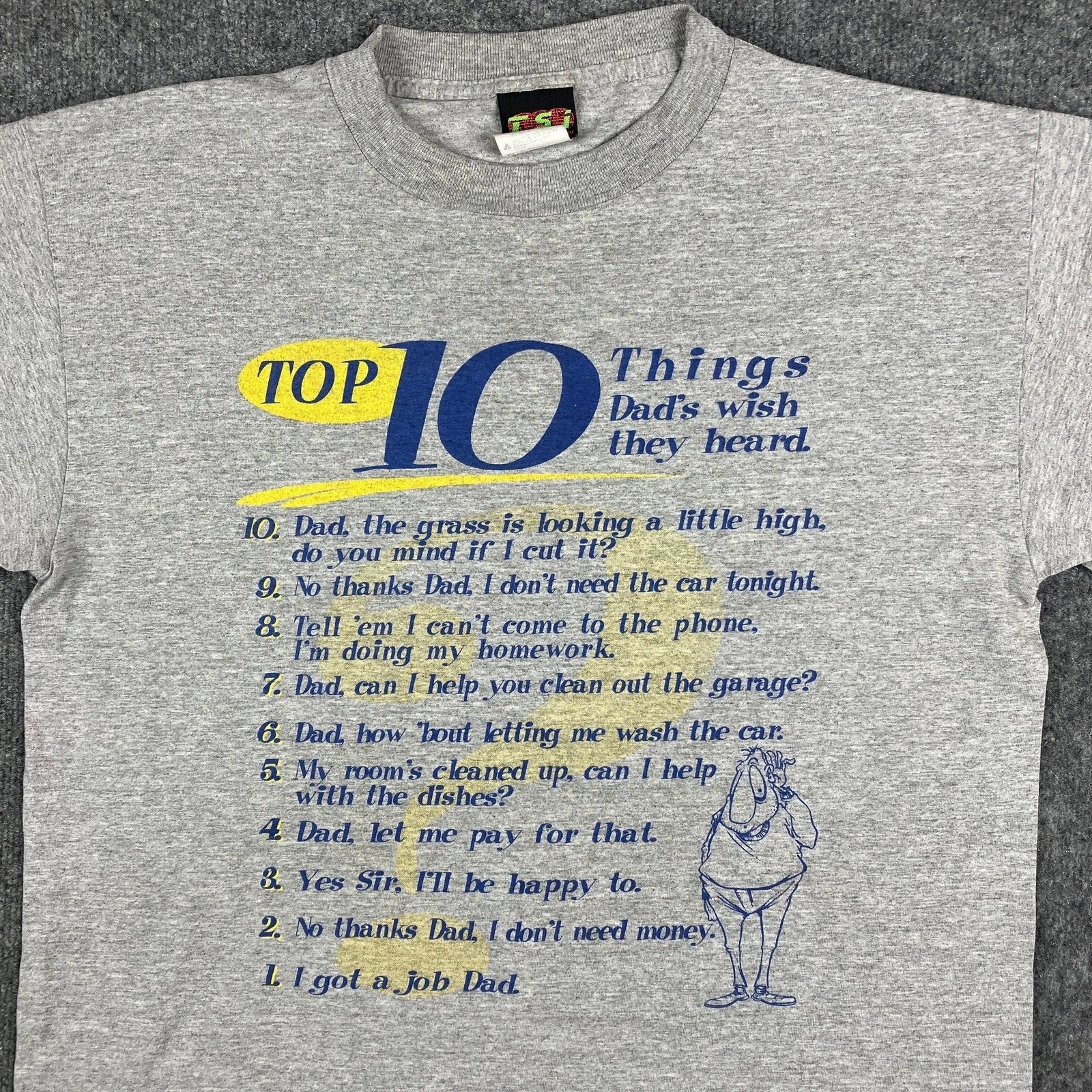 TSI TShirt Mens L Gray Top 10 Things Dads Wish Humor Joke Vintage Tee Unisex T-shirt, Sweatshirt, Hoodie, Long Sleeve Tee - T-Shirt, Sweatshirt, Hoodie