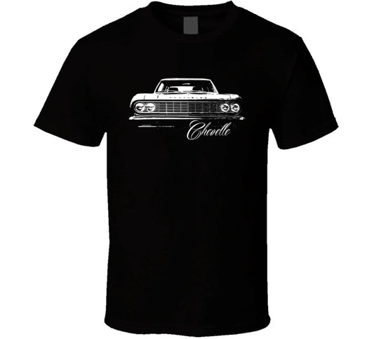 1964 Chevelle Grill View With Model Name Black T Shirt Unisex T-shirt, Sweatshirt, Hoodie, Long Sleeve Tee - T-Shirt, Sweatshirt, Hoodie