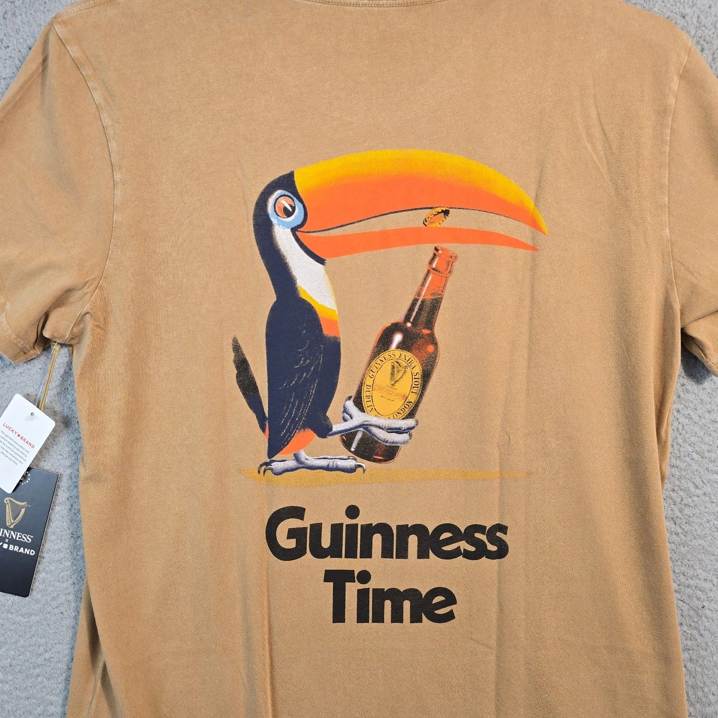 LUCKY BRAND GUINNESS Beer Shirt Mens Large Beige Tan Irish Pub Casual Lager NWT Unisex T-shirt, Sweatshirt, Hoodie, Long Sleeve Tee - T-Shirt, Sweatshirt, Hoodie