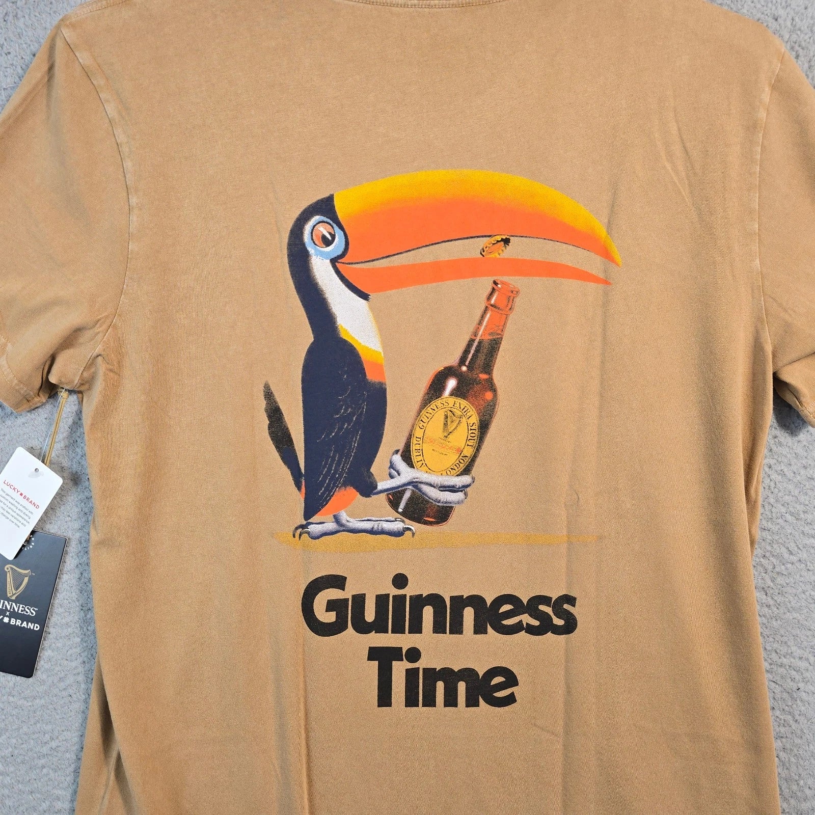 LUCKY BRAND GUINNESS Beer Shirt Mens Large Beige Tan Irish Pub Casual Lager NWT Unisex T-shirt, Sweatshirt, Hoodie, Long Sleeve Tee - T-Shirt, Sweatshirt, Hoodie