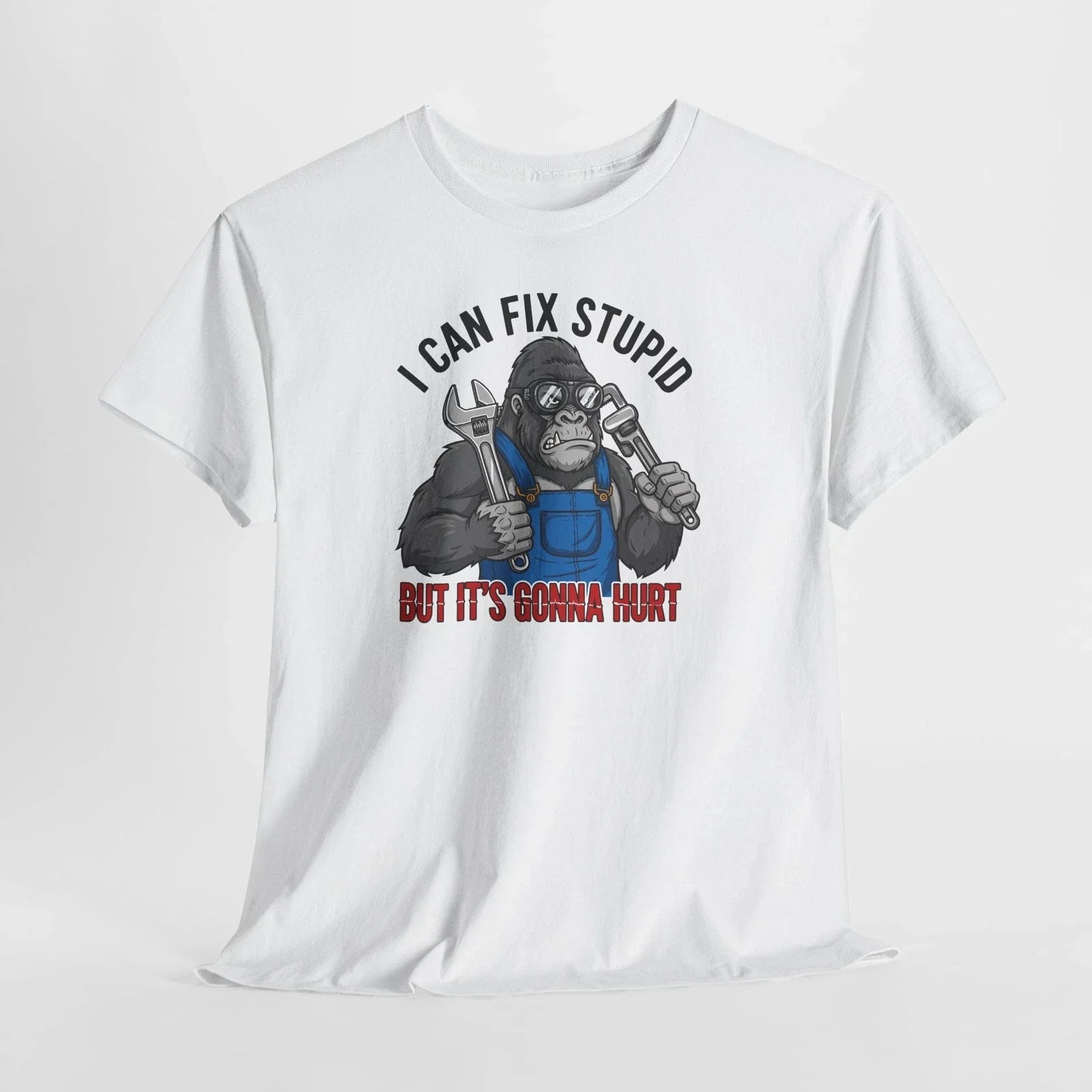 Funny Gorilla Mechanic T-Shirt Mens Heavy Cotton Graphic Tee Sarcastic T-Shirt Unisex T-shirt, Sweatshirt, Hoodie, Long Sleeve Tee - T-Shirt, Sweatshirt, Hoodie