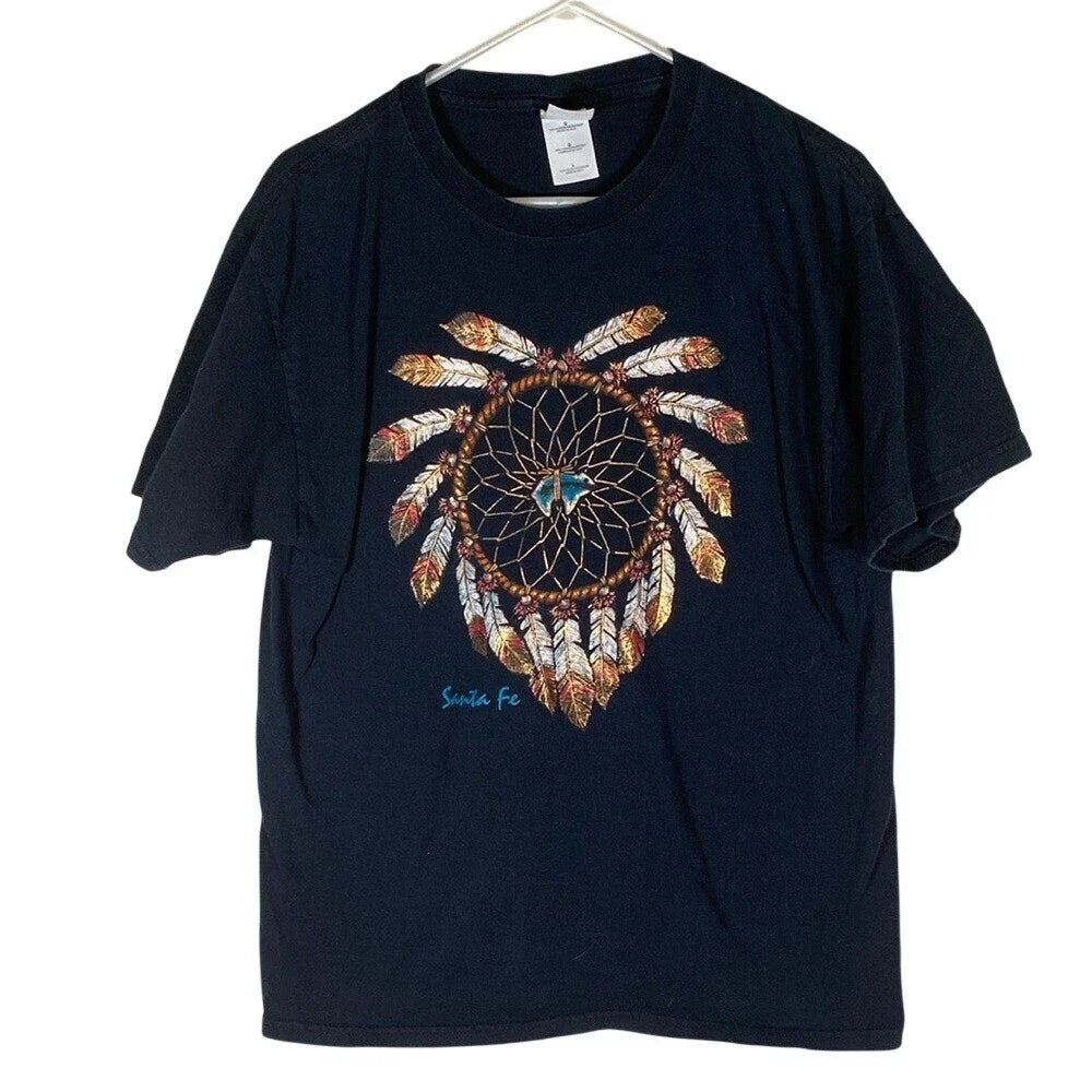 Black Dreamcatcher Graphic T-Shirt Santa fe mens size large unisex hippie boho Unisex T-shirt, Sweatshirt, Hoodie, Long Sleeve Tee - T-Shirt, Sweatshirt, Hoodie