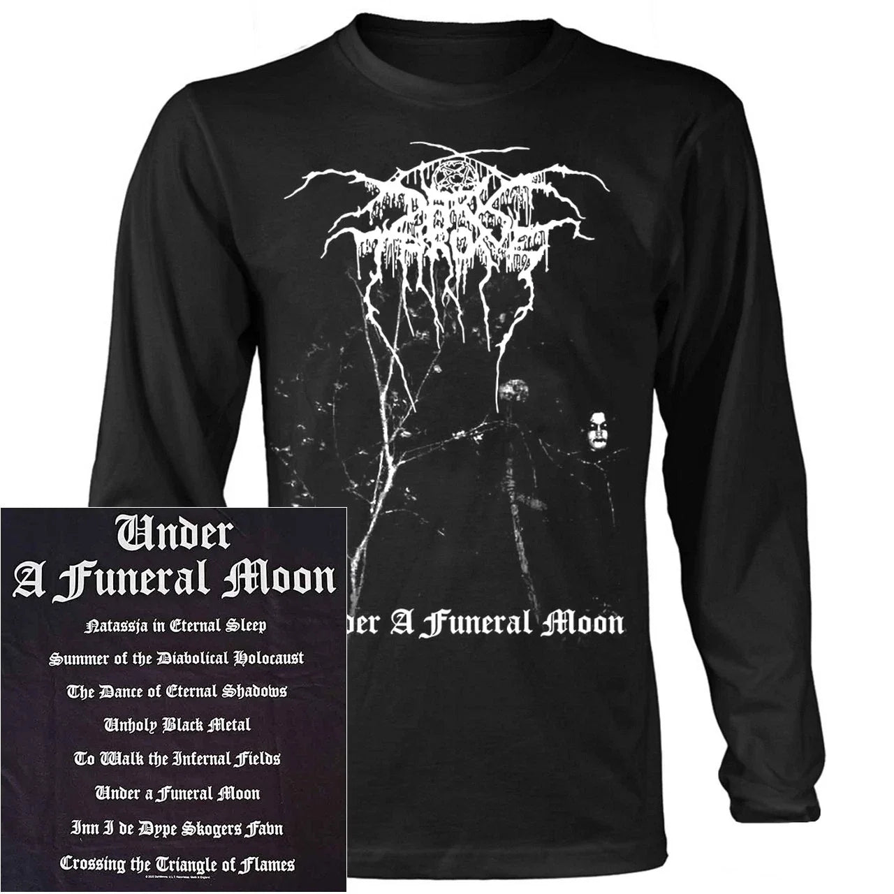 Darkthrone Under A Funeral Moon Album Long Sleeve Shirt S-XXL Official Merch Unisex T-shirt, Sweatshirt, Hoodie, Long Sleeve Tee - T-Shirt, Sweatshirt, Hoodie