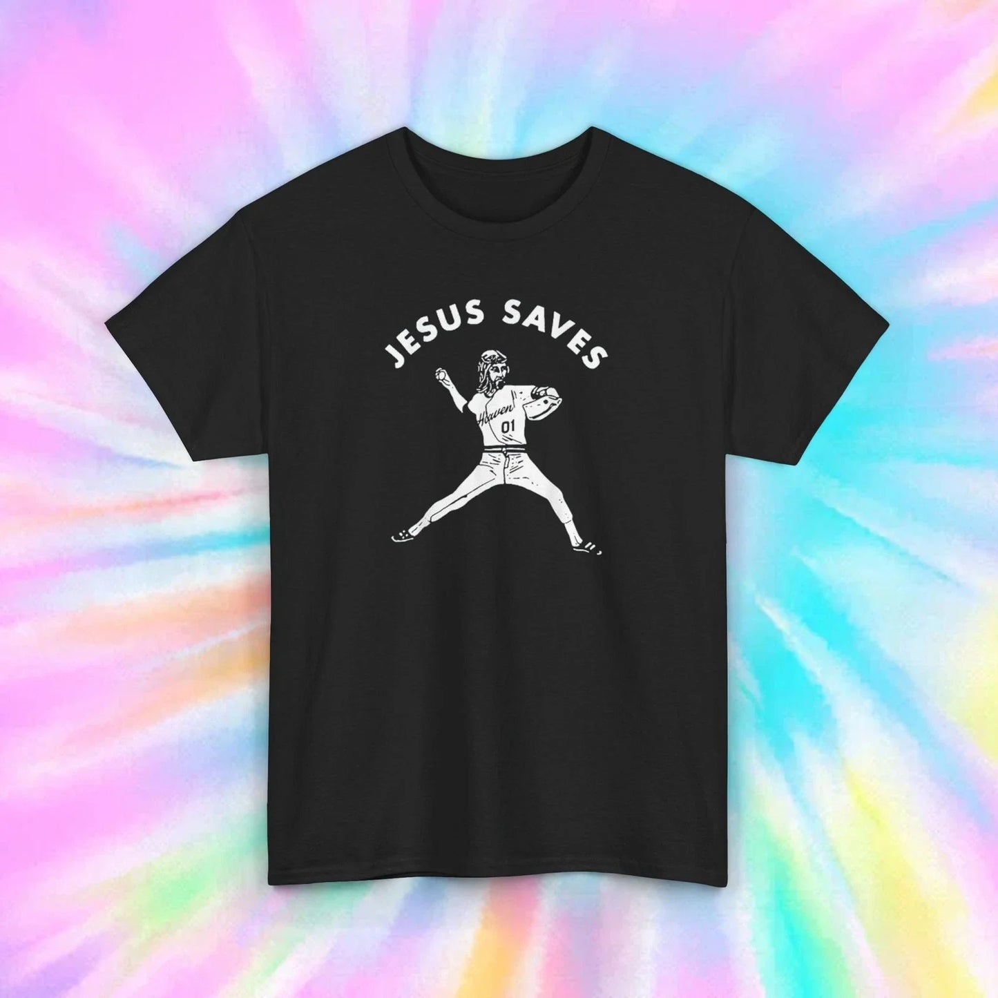 Jesus Saves Shirt Baseball Pitcher Graphic Funny Christian Tee S-5XL Unisex T-shirt, Sweatshirt, Hoodie, Long Sleeve Tee - T-Shirt, Sweatshirt, Hoodie