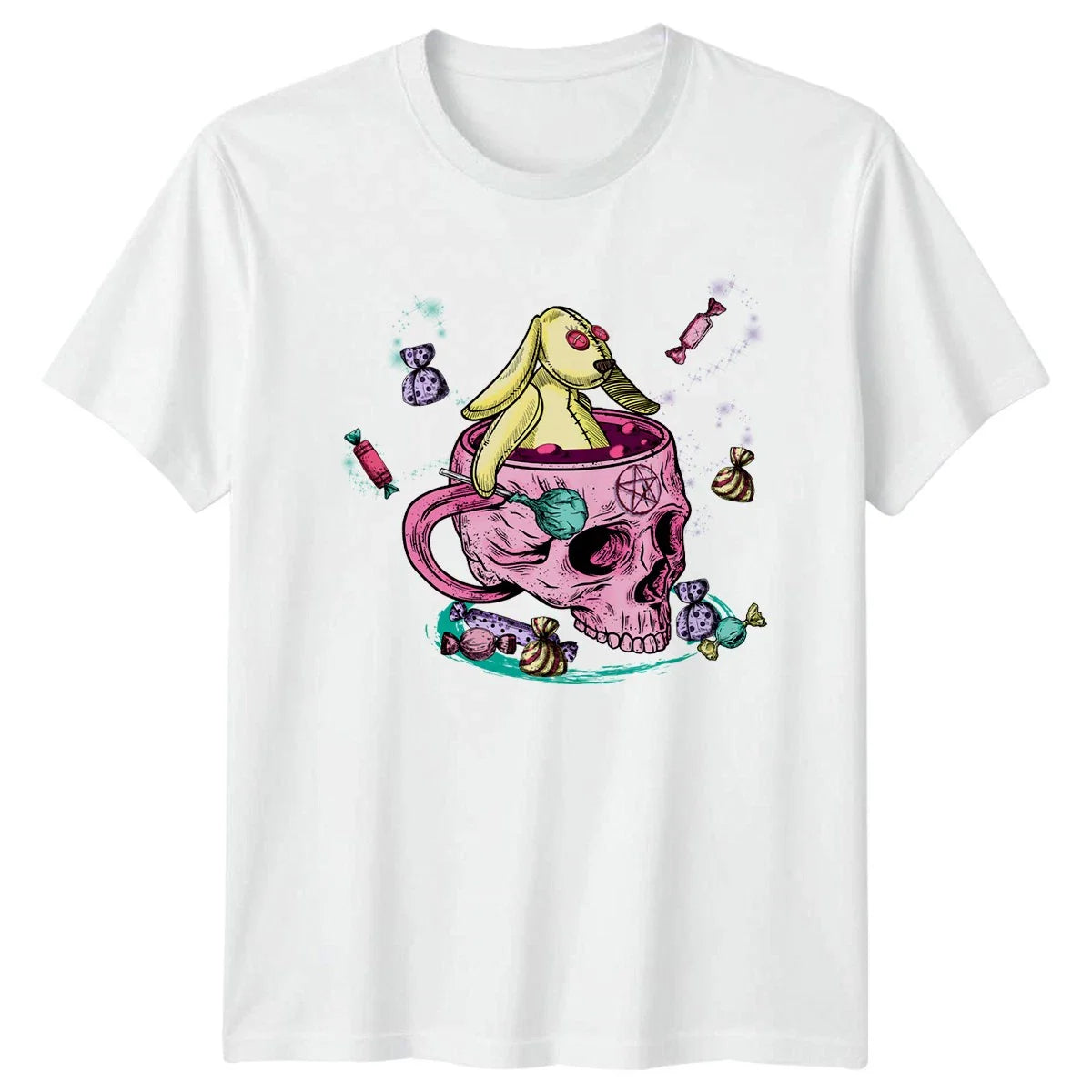 Kawaii Goth Bunny Skull Candy T-Shirt Alternative Fashion Gothic Birthday Gift Unisex T-shirt, Sweatshirt, Hoodie, Long Sleeve Tee - T-Shirt, Sweatshirt, Hoodie