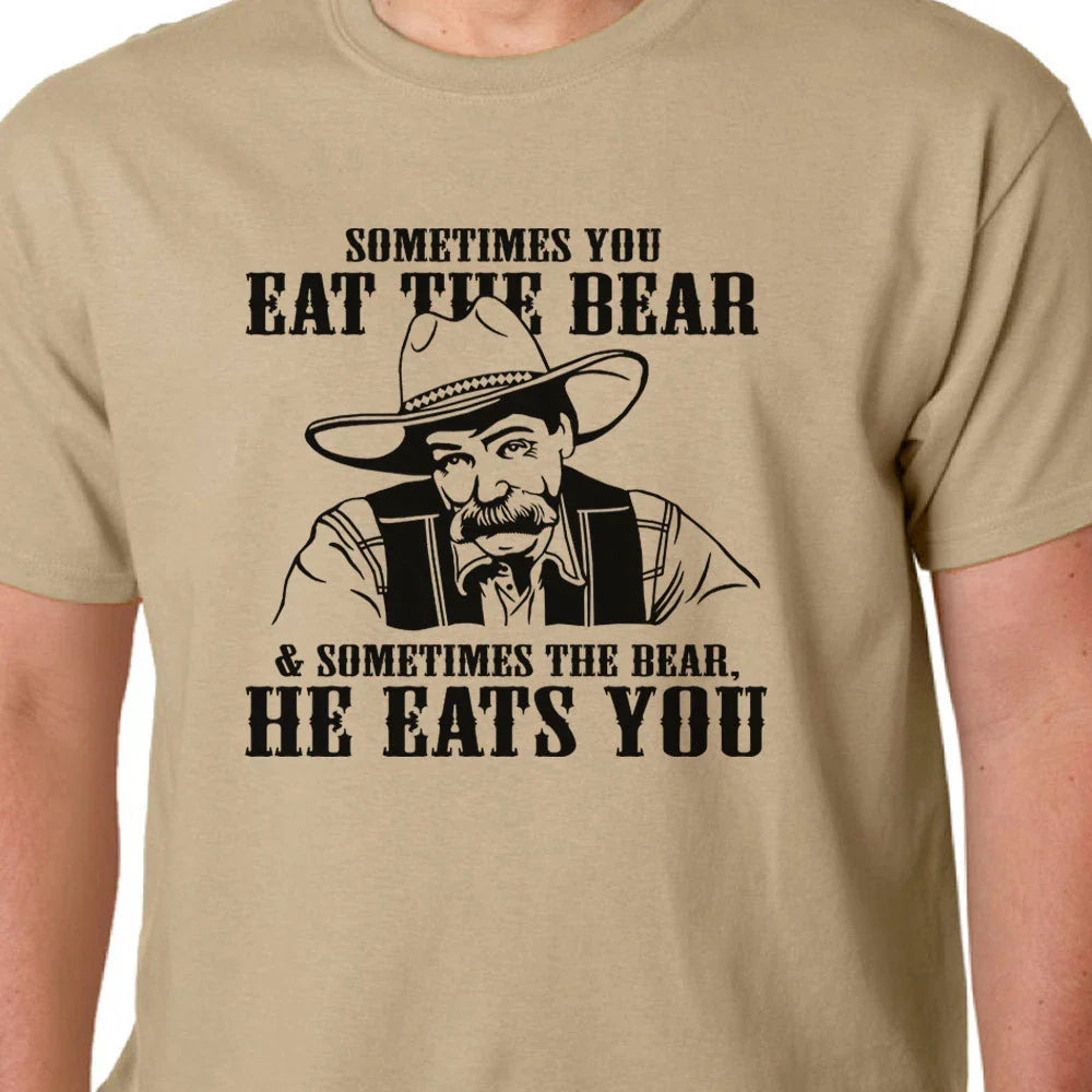 Big Lebowski t-shirt - SOMETIMES YOU EAT THE BEAR (BAR) quote CULT FILM COEN Unisex T-shirt, Sweatshirt, Hoodie, Long Sleeve Tee - T-Shirt, Sweatshirt, Hoodie