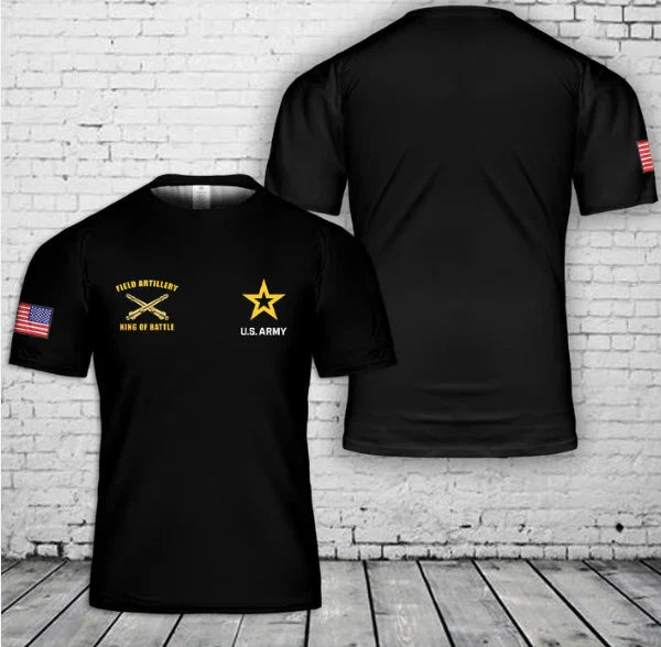 US Army Field Artillery 155mm Howitzer King of Battle 3D T-Shirt Unisex T-shirt, Sweatshirt, Hoodie, Long Sleeve Tee - T-Shirt, Sweatshirt, Hoodie