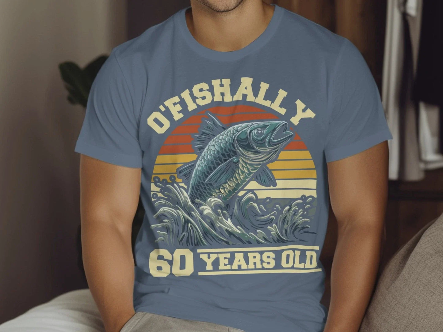 Personalised Ofishally Birthday T Shirt Any Age Year Fishing Gift Gildan Soft Unisex T-shirt, Sweatshirt, Hoodie, Long Sleeve Tee - T-Shirt, Sweatshirt, Hoodie