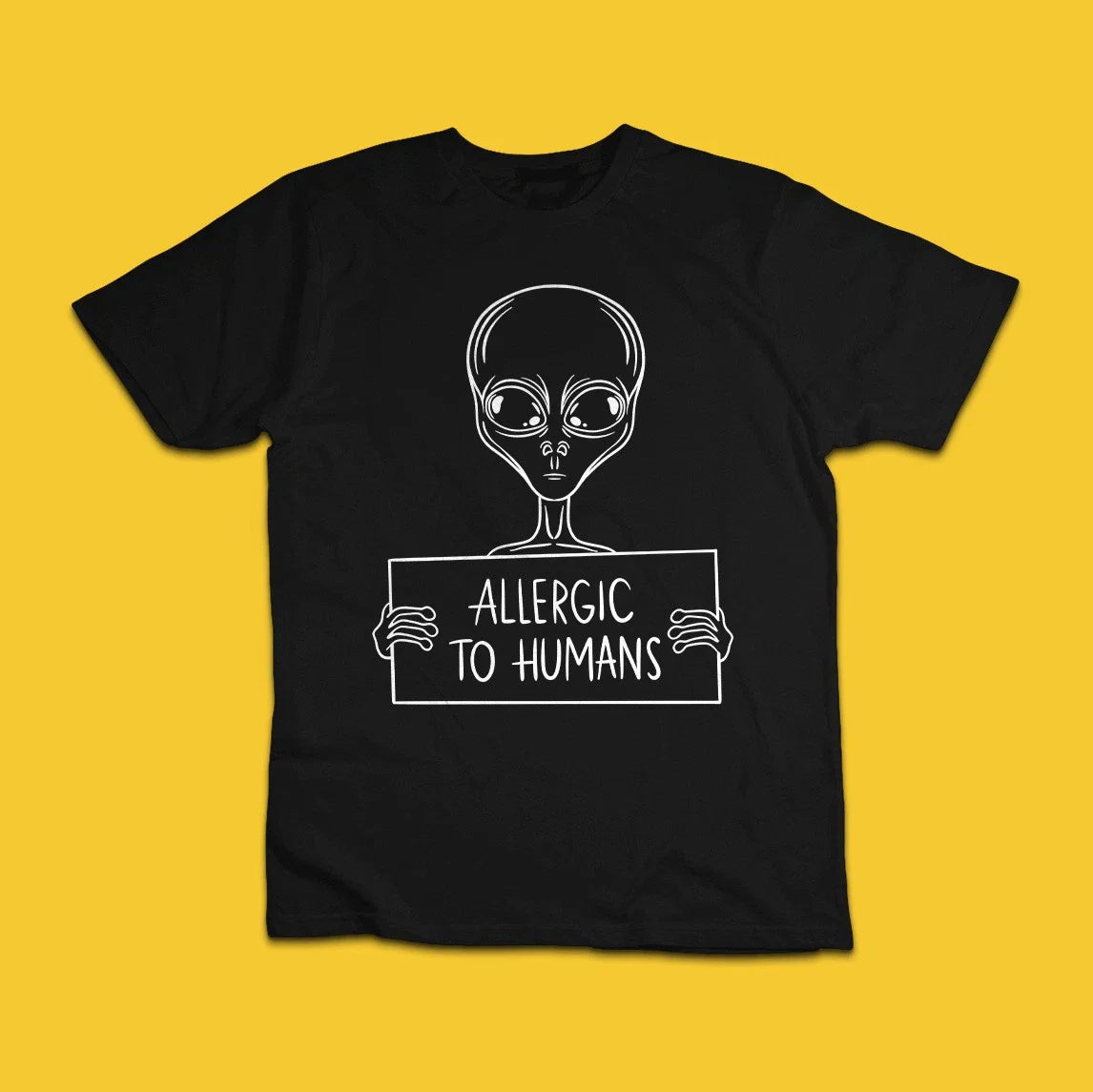 Introvert Alien Funny T-Shirt | Sarcastic Graphic Tee Unisex T-shirt, Sweatshirt, Hoodie, Long Sleeve Tee - T-Shirt, Sweatshirt, Hoodie