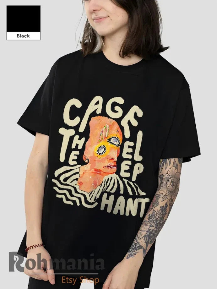 Cage the Elephant Retro 90s Personalized Rock Band Heavy Cotton Unisex T-Shirt Unisex T-shirt, Sweatshirt, Hoodie, Long Sleeve Tee - T-Shirt, Sweatshirt, Hoodie