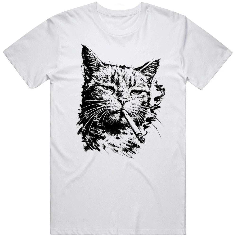 Cat Smoking Cigarette Cat Lover Meme Funny Unisex Great Gift Idea v2 T Shirt Unisex T-shirt, Sweatshirt, Hoodie, Long Sleeve Tee - T-Shirt, Sweatshirt, Hoodie