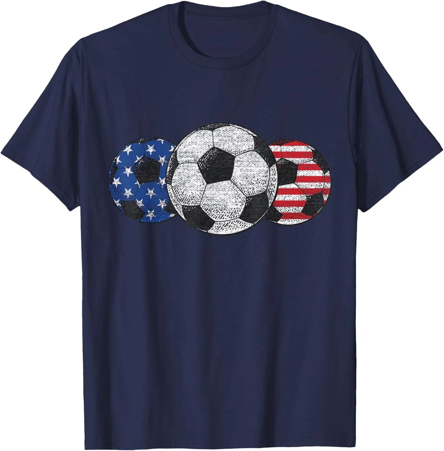 Soccer Red White Blue American Flag 4th of July Unisex T-Shirt Unisex T-shirt, Sweatshirt, Hoodie, Long Sleeve Tee - T-Shirt, Sweatshirt, Hoodie