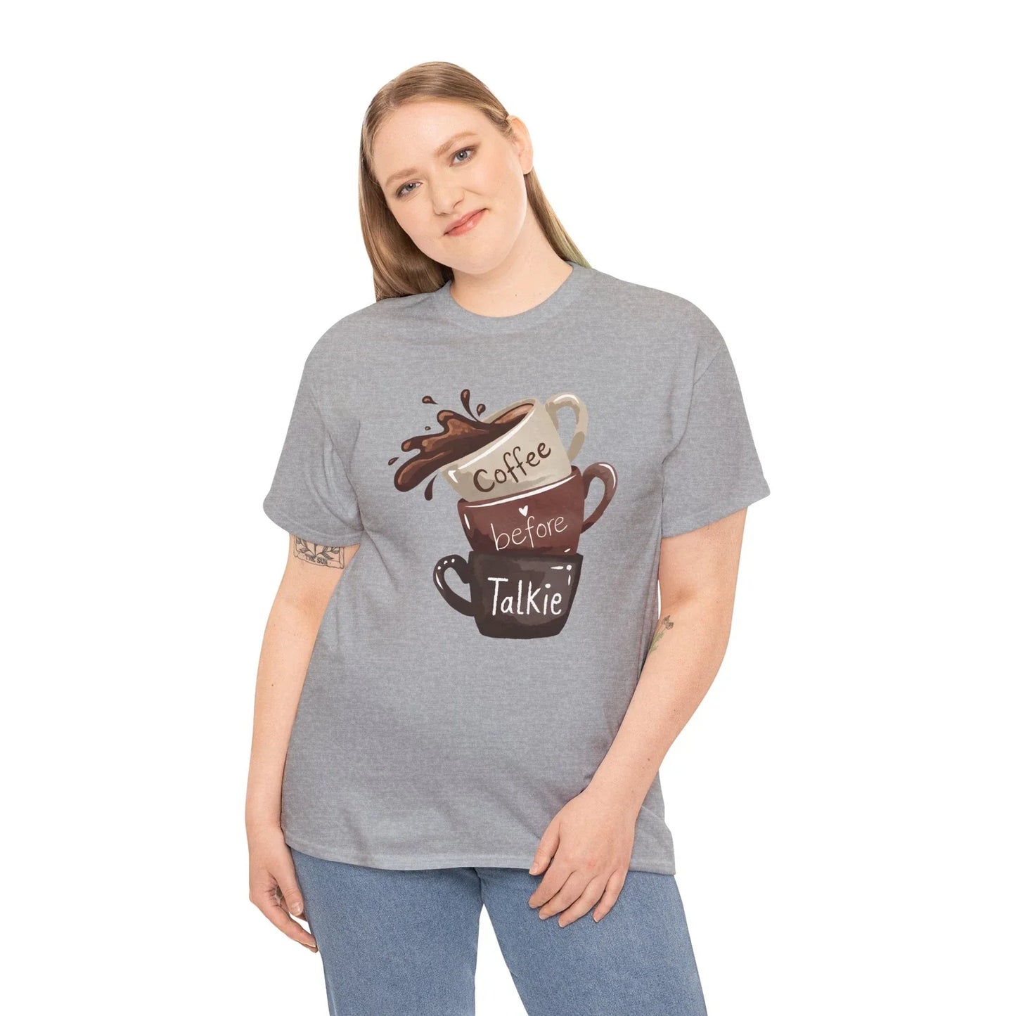 Coffee & Sarcasm T-Shirt | Funny Caffeine Lover Coffee before talkie Unisex T-shirt, Sweatshirt, Hoodie, Long Sleeve Tee - T-Shirt, Sweatshirt, Hoodie