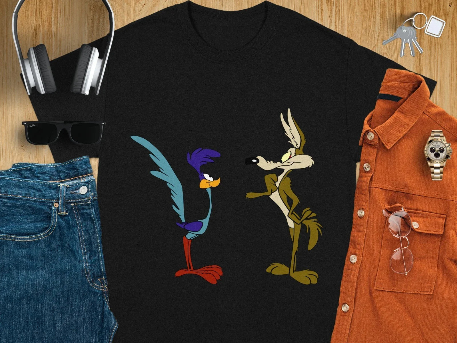 Wile E Coyote and Road Runner T-Shirt Cartoon Character Tee USA Size S to 3XL Unisex T-shirt, Sweatshirt, Hoodie, Long Sleeve Tee - T-Shirt, Sweatshirt, Hoodie