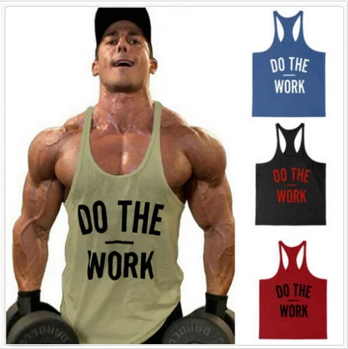 Men's Do The Work Gym Cotton Bodybuilding Tank Tops Muscle Fit Stringer Y Back Unisex T-shirt, Sweatshirt, Hoodie, Long Sleeve Tee - T-Shirt, Sweatshirt, Hoodie