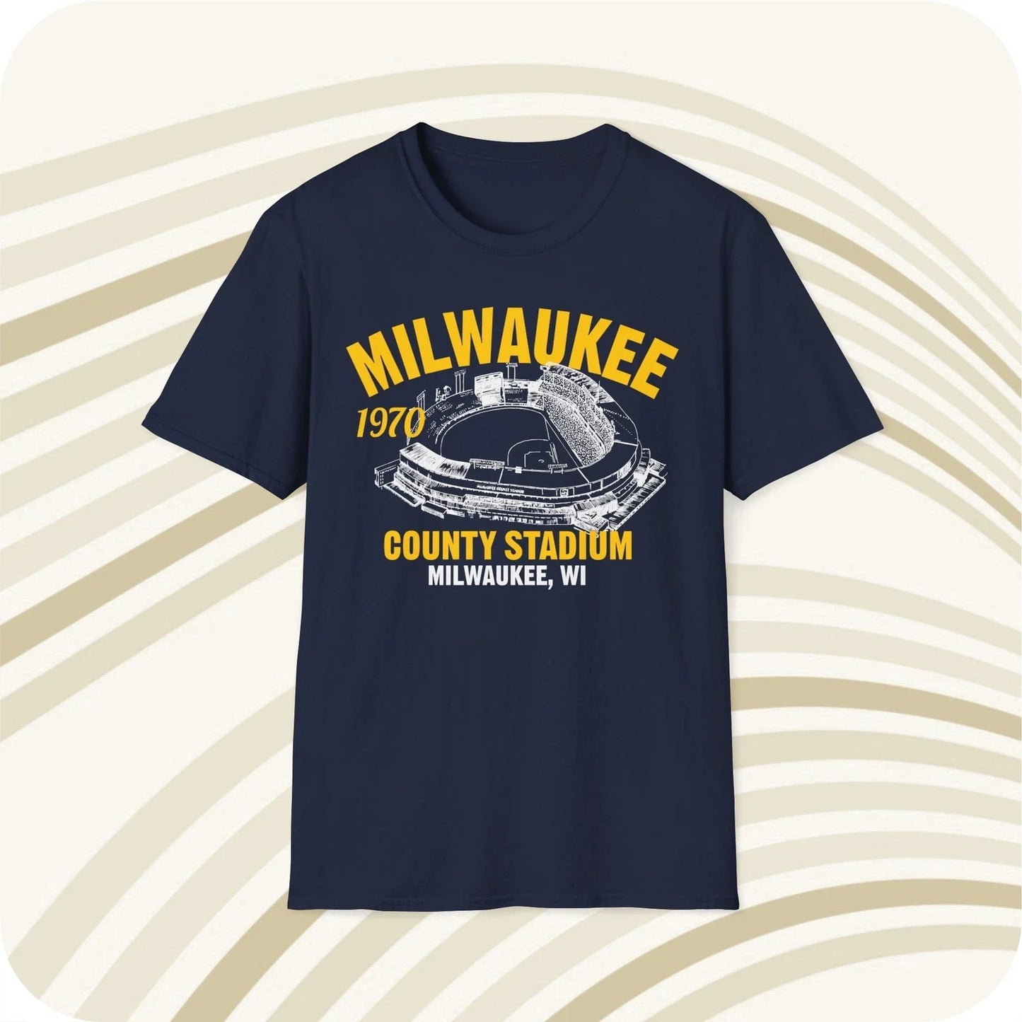 Milwaukee County Stadium 1970 Classic Cut Baseball T-Shirt - Milwaukee Brewers Unisex T-shirt, Sweatshirt, Hoodie, Long Sleeve Tee - T-Shirt, Sweatshirt, Hoodie