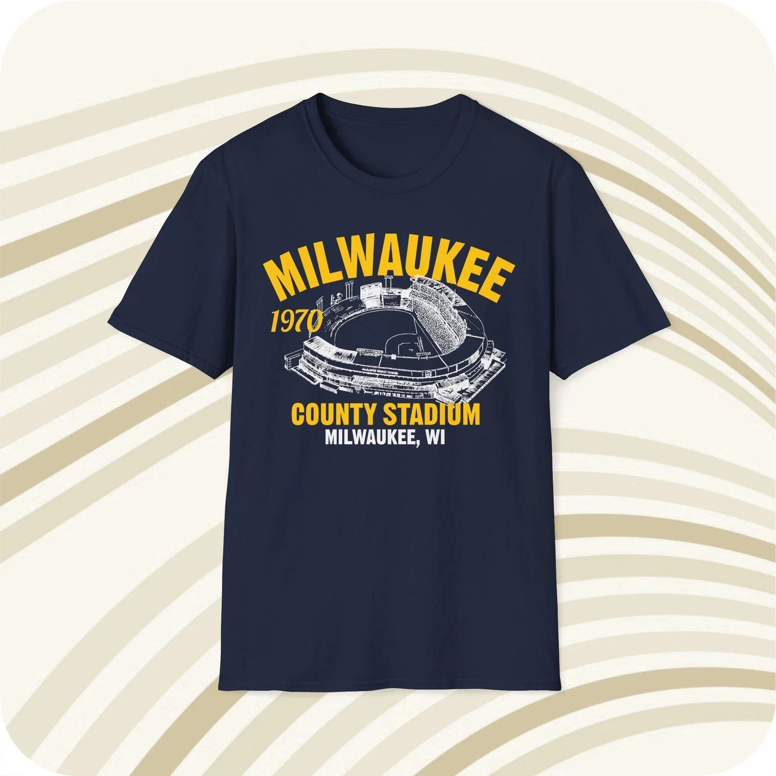 Milwaukee County Stadium 1970 Classic Cut Baseball T-Shirt - Milwaukee Brewers Unisex T-shirt, Sweatshirt, Hoodie, Long Sleeve Tee - T-Shirt, Sweatshirt, Hoodie