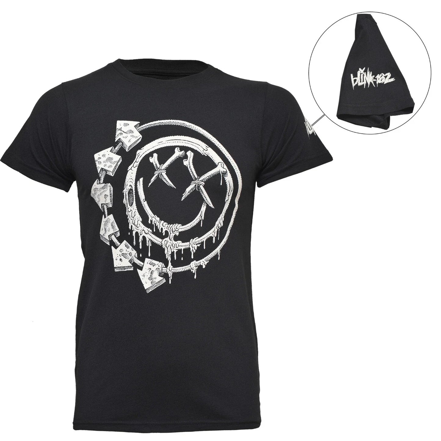 Official Blink 182 T Shirt Bones Smile Rock Band Logo New S M L XL XXL Unisex T-shirt, Sweatshirt, Hoodie, Long Sleeve Tee - T-Shirt, Sweatshirt, Hoodie