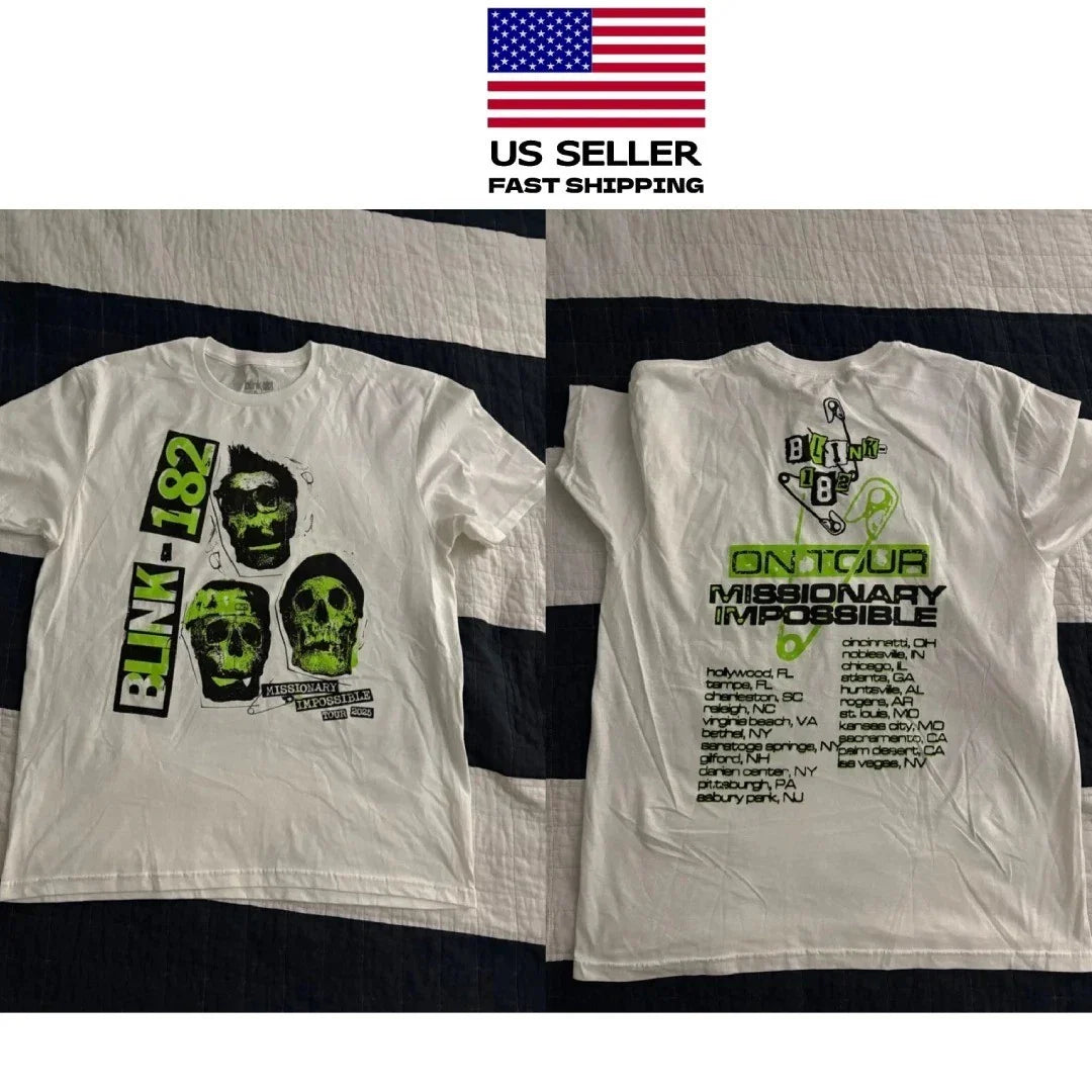 HOT!!!Blink 182 Missionary Impossible Tour 2025 T-Shirt Unisex All Sizes Reprint Unisex T-shirt, Sweatshirt, Hoodie, Long Sleeve Tee - T-Shirt, Sweatshirt, Hoodie