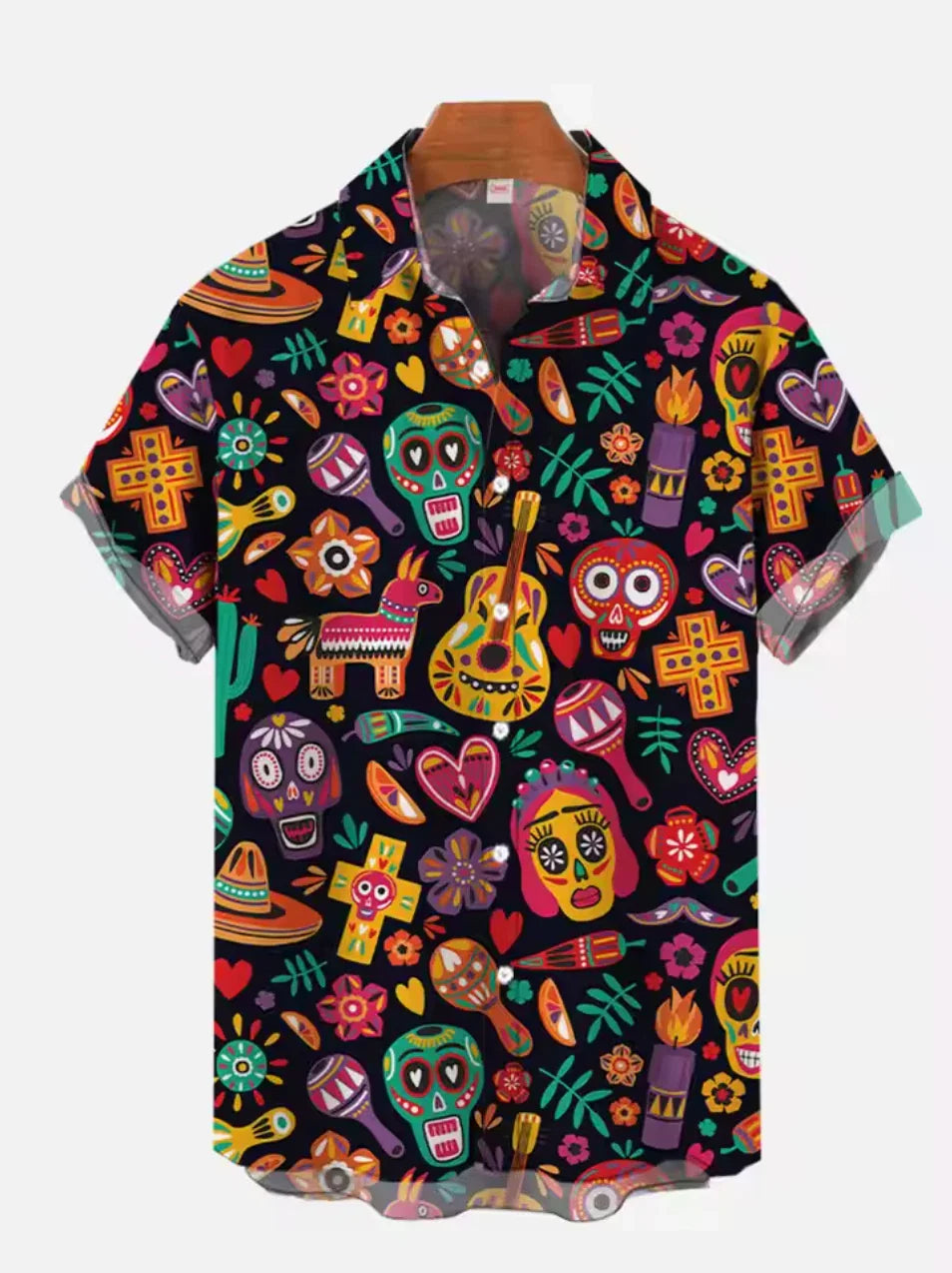 Mens Button Down Shirts Mexican Style Printed Hawaiian Tops Novelty Ugly Gifts Unisex T-shirt, Sweatshirt, Hoodie, Long Sleeve Tee - T-Shirt, Sweatshirt, Hoodie