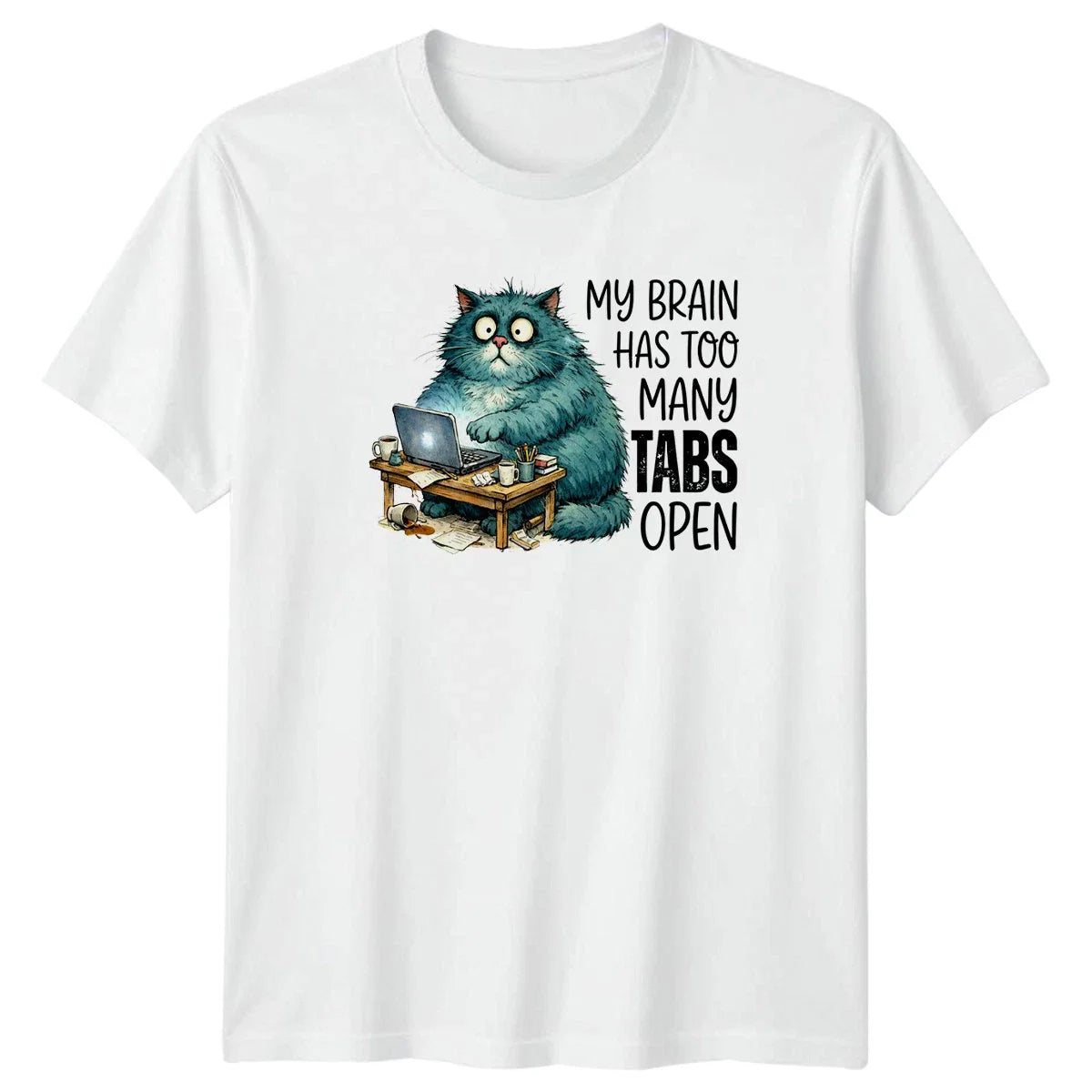 My Brain Has Too Many T-Shirt Work Humor Cat Birthday Gift For Him And Her Unisex T-shirt, Sweatshirt, Hoodie, Long Sleeve Tee - T-Shirt, Sweatshirt, Hoodie