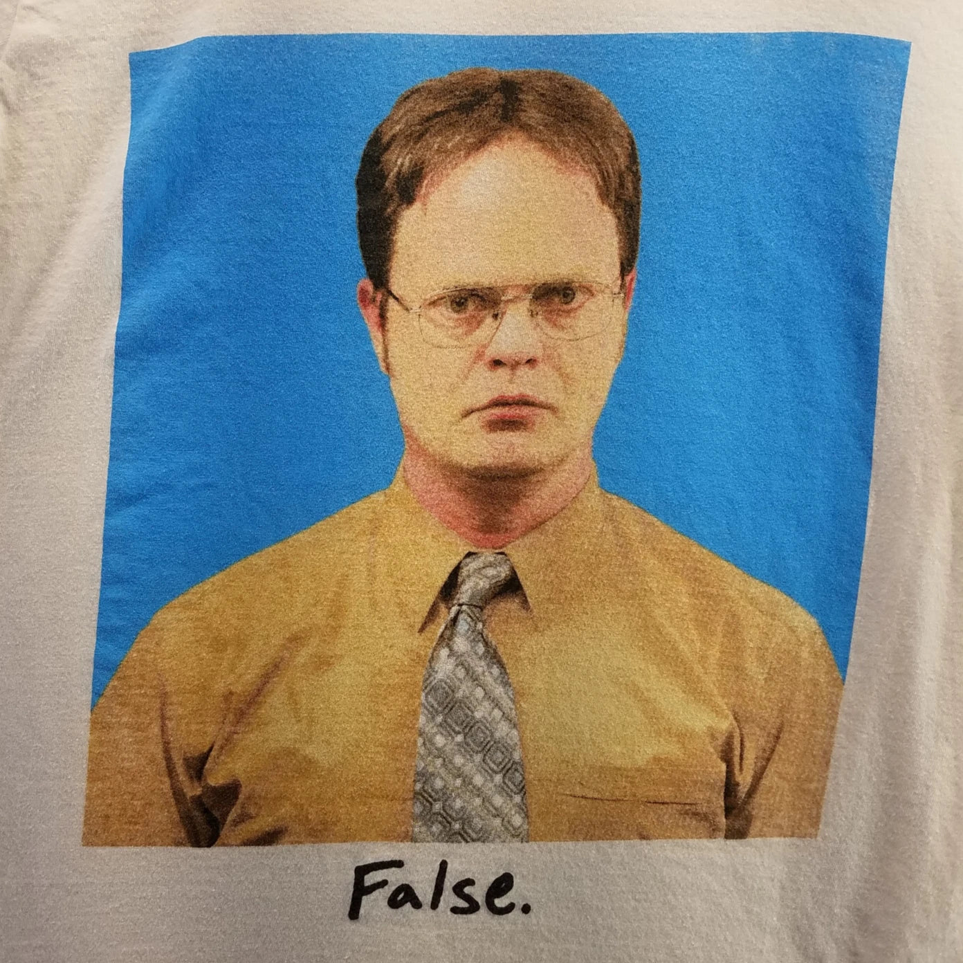 The Office Dwight Schrute False Logo Tee Shirt Mens Size S Short Sleeve White Unisex T-shirt, Sweatshirt, Hoodie, Long Sleeve Tee - T-Shirt, Sweatshirt, Hoodie
