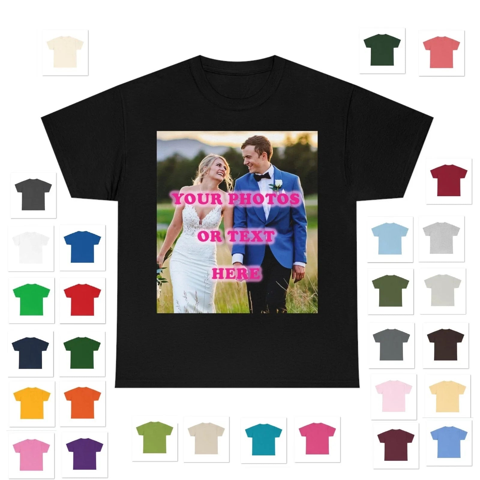 CUSTOM PRINT PHOTO PICTURE TEXT ON A T-SHIRT CUSTOMIZED TEE MEN'S PERSONALIZED Unisex T-shirt, Sweatshirt, Hoodie, Long Sleeve Tee - T-Shirt, Sweatshirt, Hoodie
