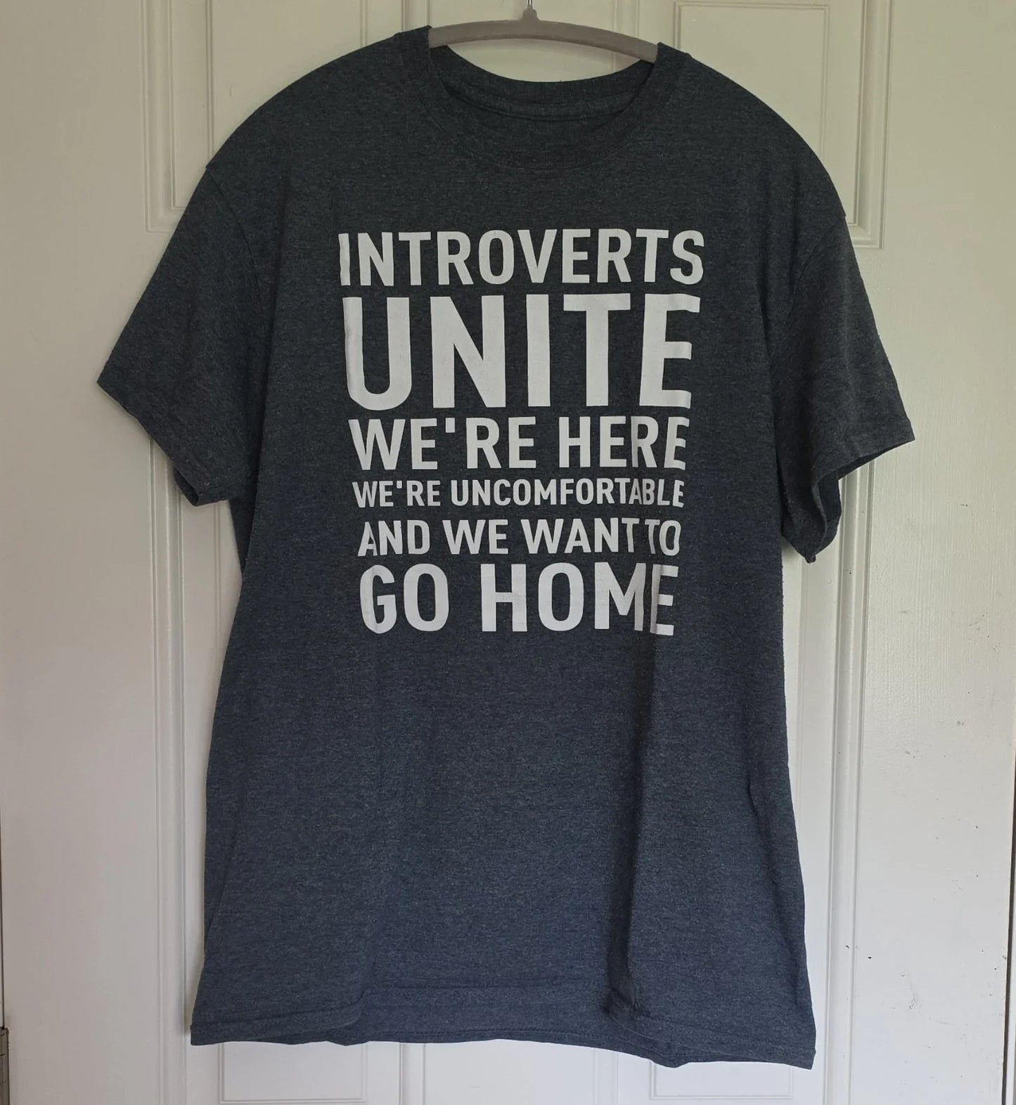 Introverts Unite Dark Gray Graphic Print Men's Short Sleeve T-Shirt Unisex T-shirt, Sweatshirt, Hoodie, Long Sleeve Tee - T-Shirt, Sweatshirt, Hoodie