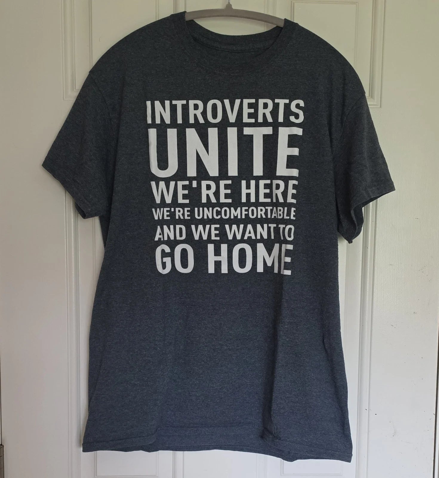 Introverts Unite Dark Gray Graphic Print Men's Short Sleeve T-Shirt Unisex T-shirt, Sweatshirt, Hoodie, Long Sleeve Tee - T-Shirt, Sweatshirt, Hoodie