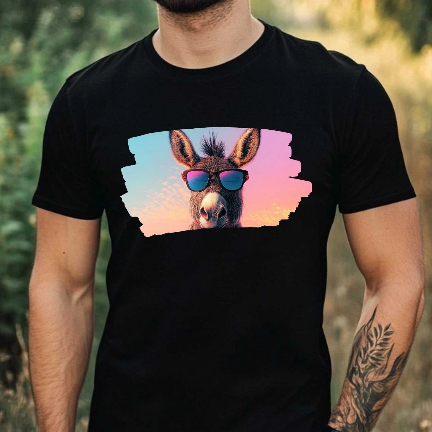Men's Donkey Sunglasses Print Cotton T-Shirt Size XS to 5XL Unisex T-shirt, Sweatshirt, Hoodie, Long Sleeve Tee - T-Shirt, Sweatshirt, Hoodie