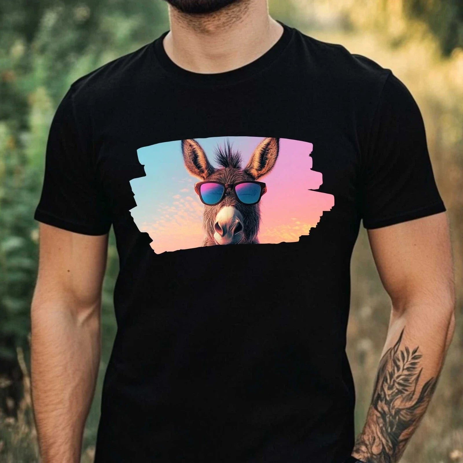Men's Donkey Sunglasses Print Cotton T-Shirt Size XS to 5XL Unisex T-shirt, Sweatshirt, Hoodie, Long Sleeve Tee - T-Shirt, Sweatshirt, Hoodie
