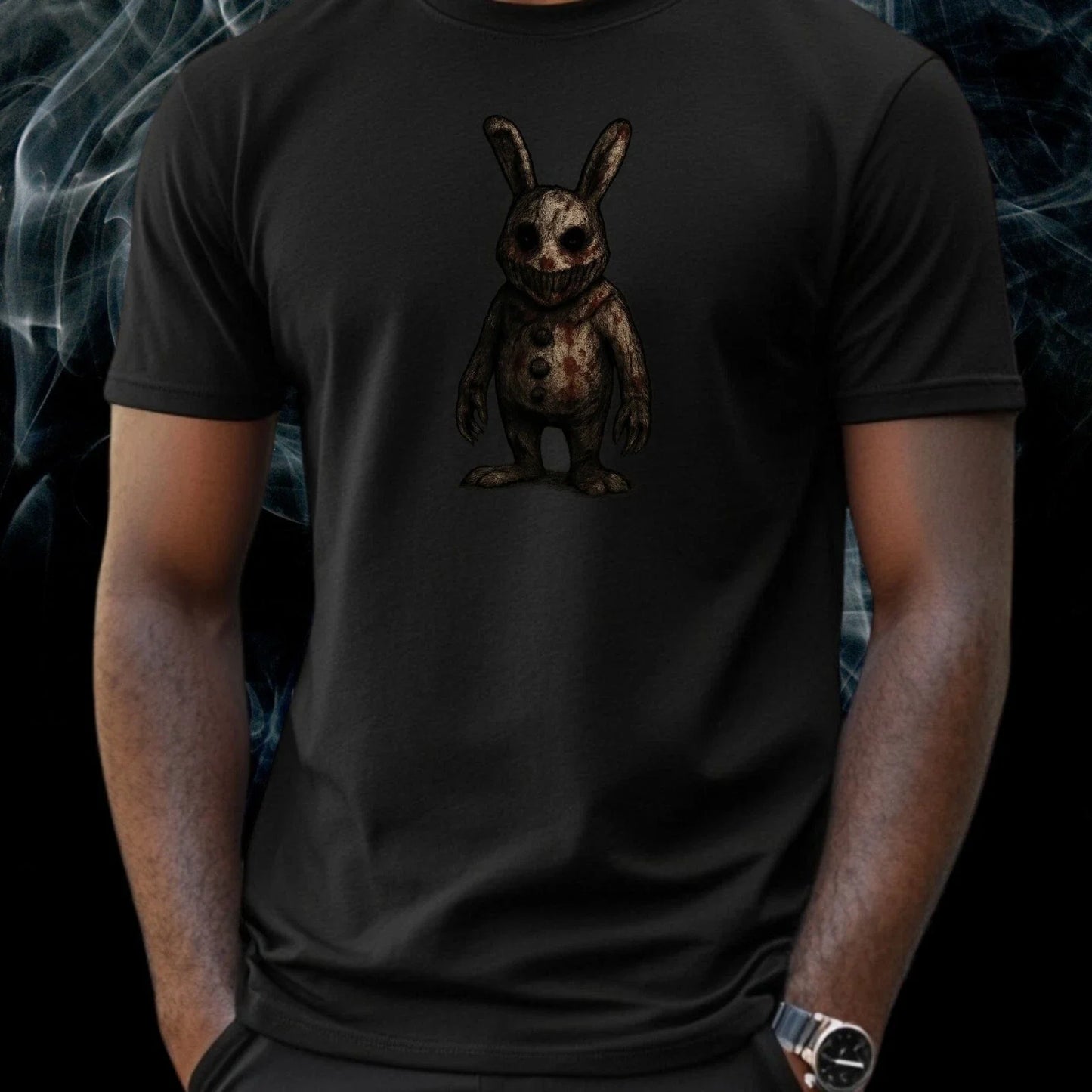 Mens Horror Bunny Motif Cotton T-Shirt Size XS to 5XL Unisex T-shirt, Sweatshirt, Hoodie, Long Sleeve Tee - T-Shirt, Sweatshirt, Hoodie