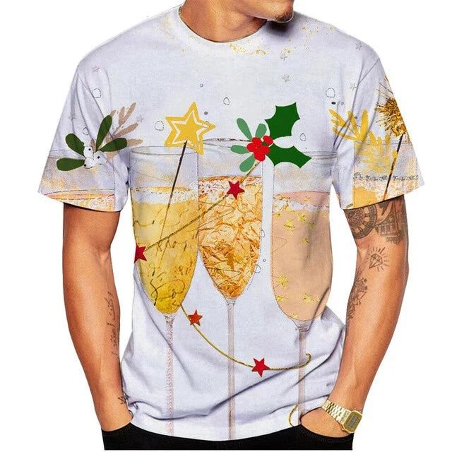 Fashion Goblet Wine Loose 3D printed T-shirt men's women fashion Casual Tops Unisex T-shirt, Sweatshirt, Hoodie, Long Sleeve Tee - T-Shirt, Sweatshirt, Hoodie