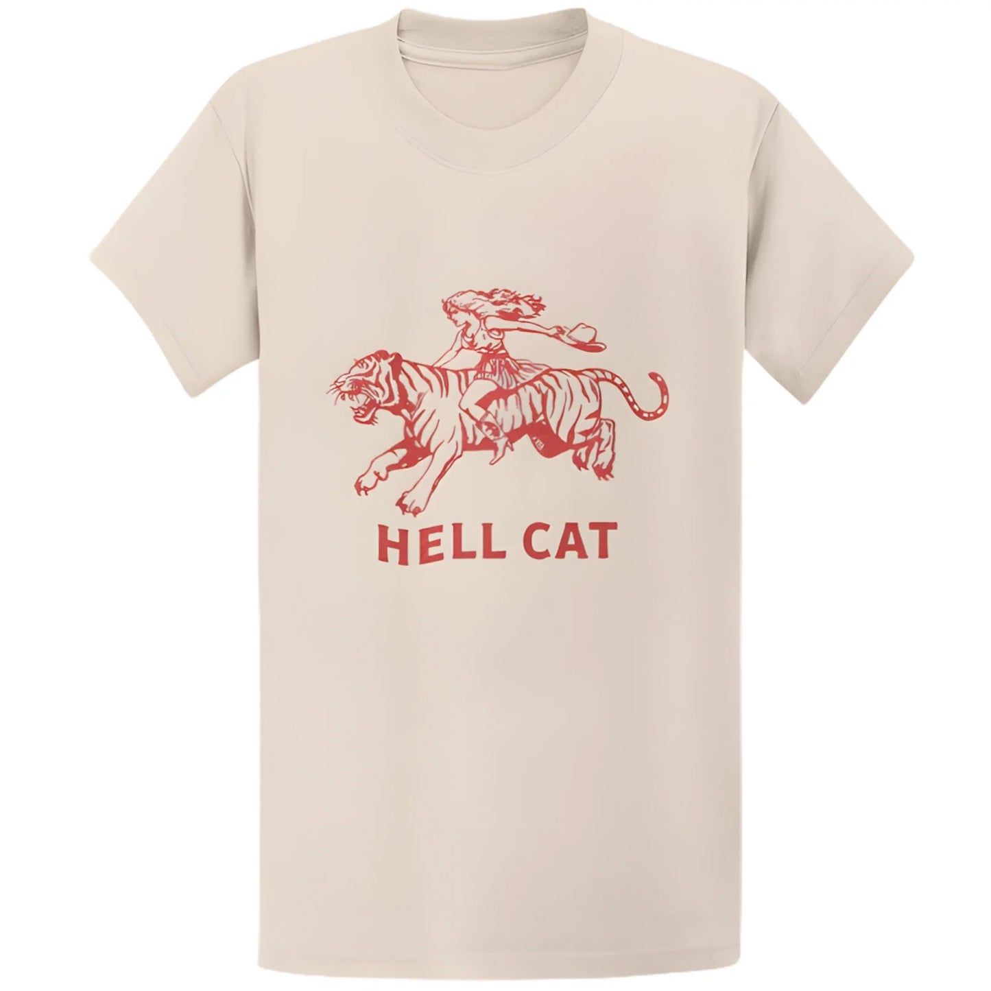 Gildan 5000 Vintage Cowgirl Hell Cat T-Shirt - Retro Western Aesthetic Gift Tee Unisex T-shirt, Sweatshirt, Hoodie, Long Sleeve Tee - T-Shirt, Sweatshirt, Hoodie