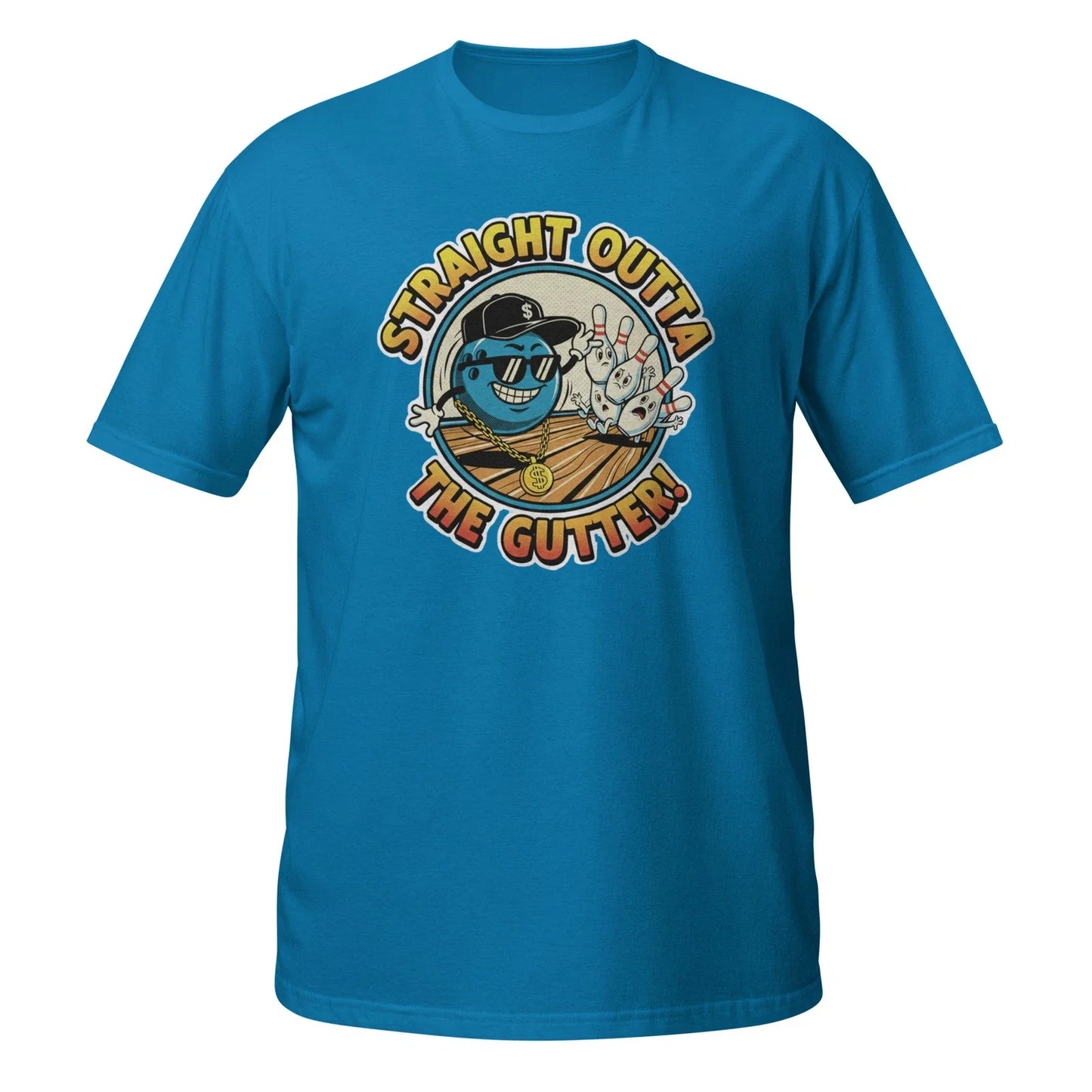 Straight Outta The Gutter T-Shirt Funny Bowling Gangster Ball Pins Humor Tee Unisex T-shirt, Sweatshirt, Hoodie, Long Sleeve Tee - T-Shirt, Sweatshirt, Hoodie