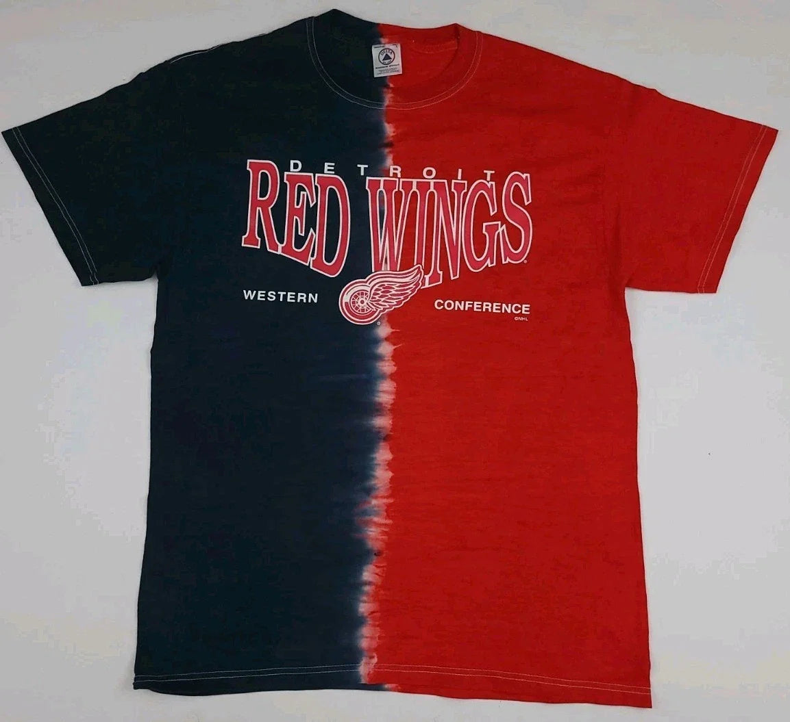 Vintage Y2k Detroit Red Wings Tie Dye Split T Shirt NHL Hockey Sport Vtg USA L Unisex T-shirt, Sweatshirt, Hoodie, Long Sleeve Tee - T-Shirt, Sweatshirt, Hoodie